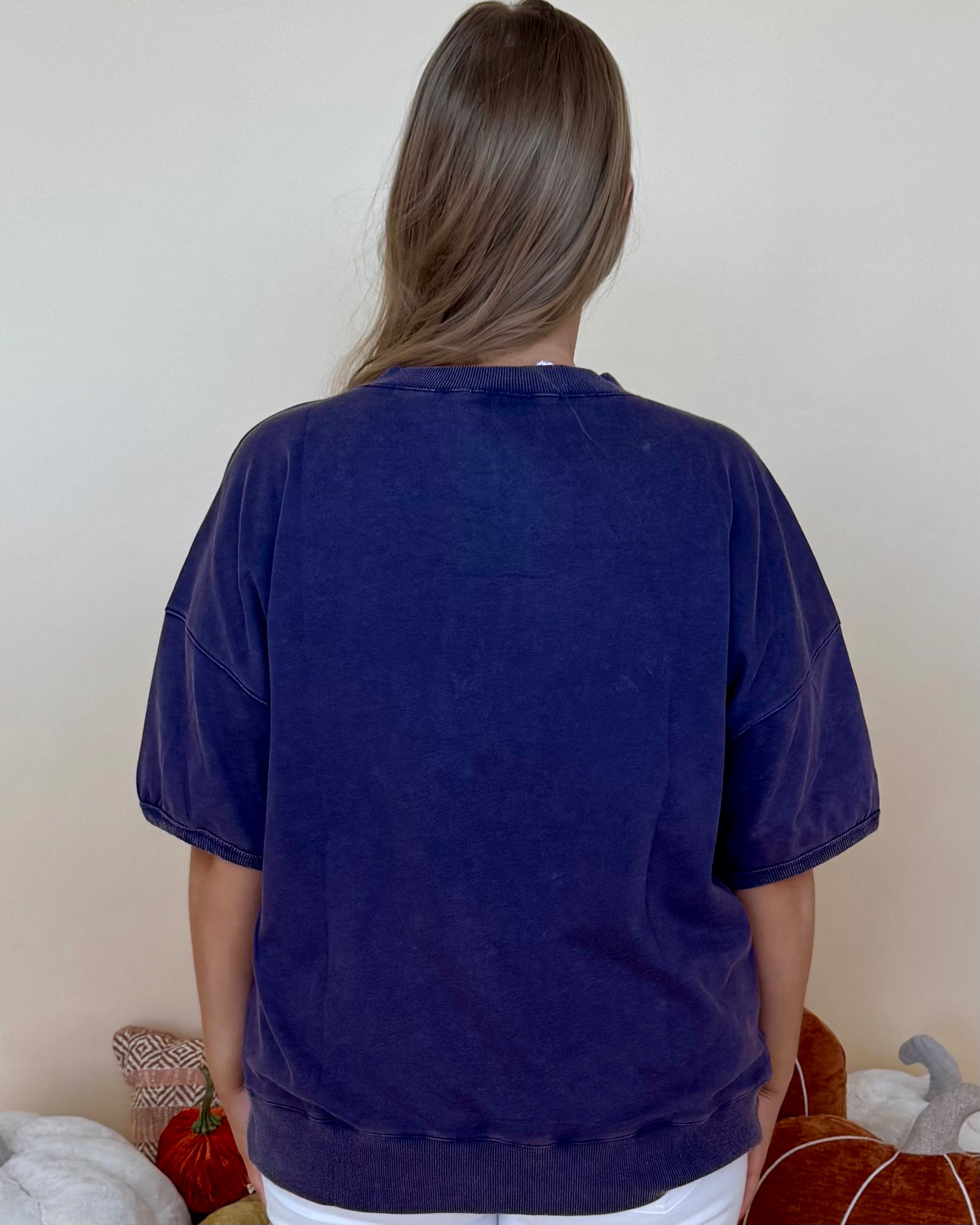 The Distance Washed Navy Plus AU Sweatshirt-Shop-Womens-Boutique-Clothing