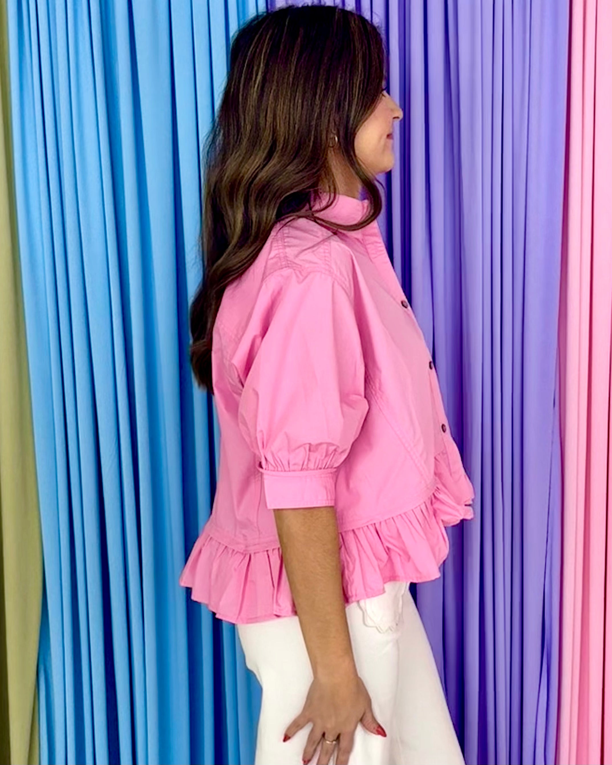 Gracefully You Pink Button Down Top-Shop-Womens-Boutique-Clothing