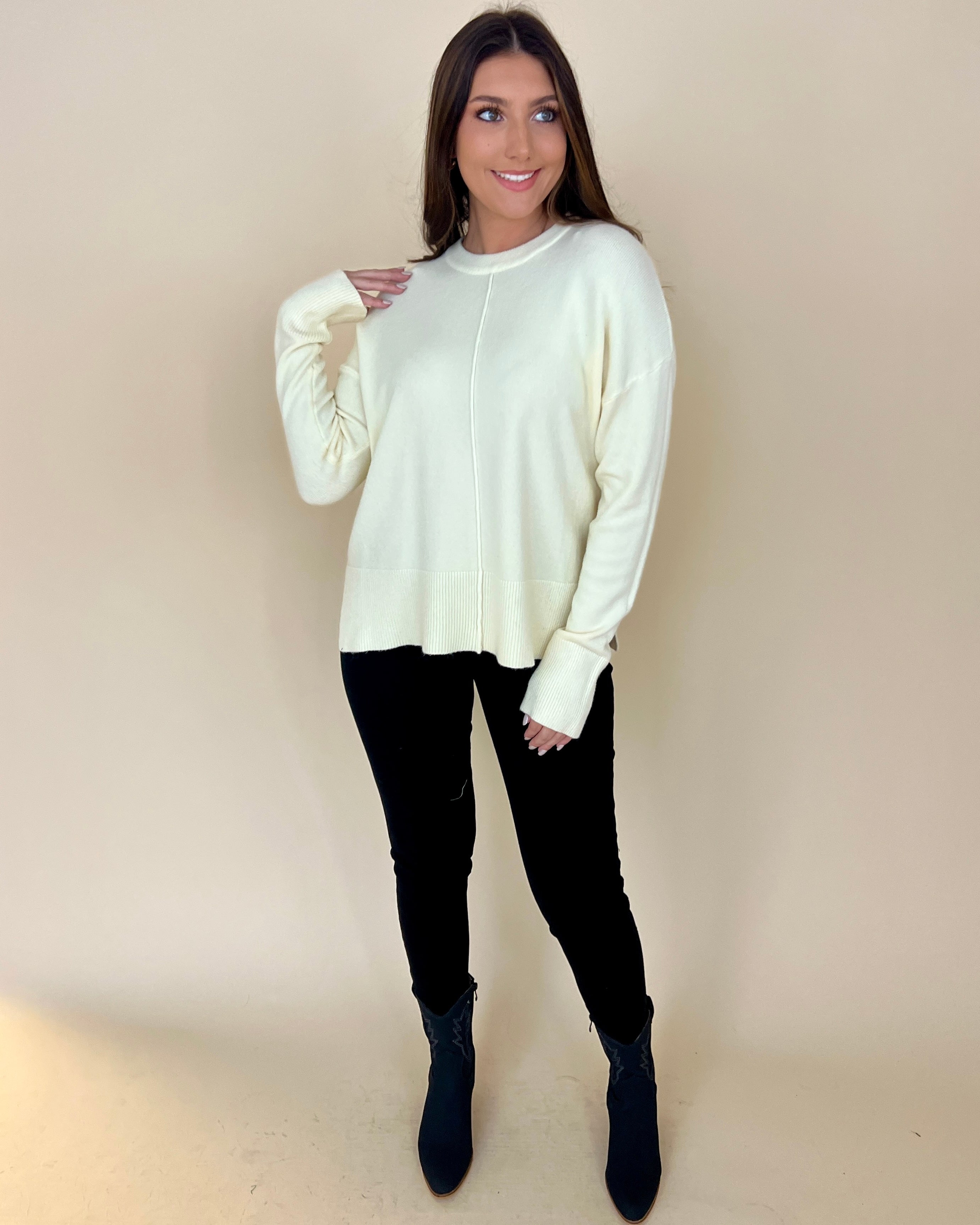 All Ready Ivory Sweater-Shop-Womens-Boutique-Clothing