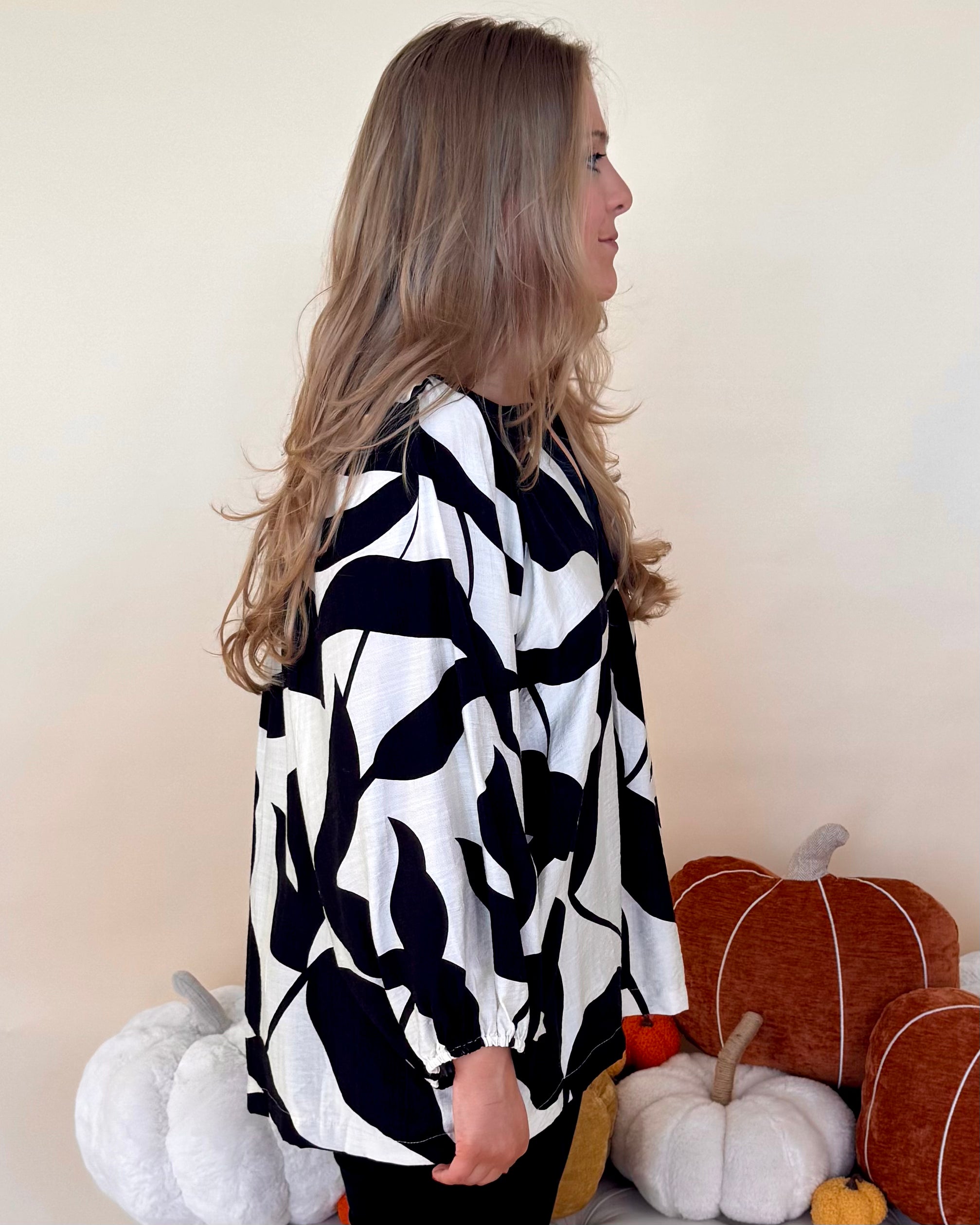 Well Planned Plus Black Mix Abstract Top-Shop-Womens-Boutique-Clothing