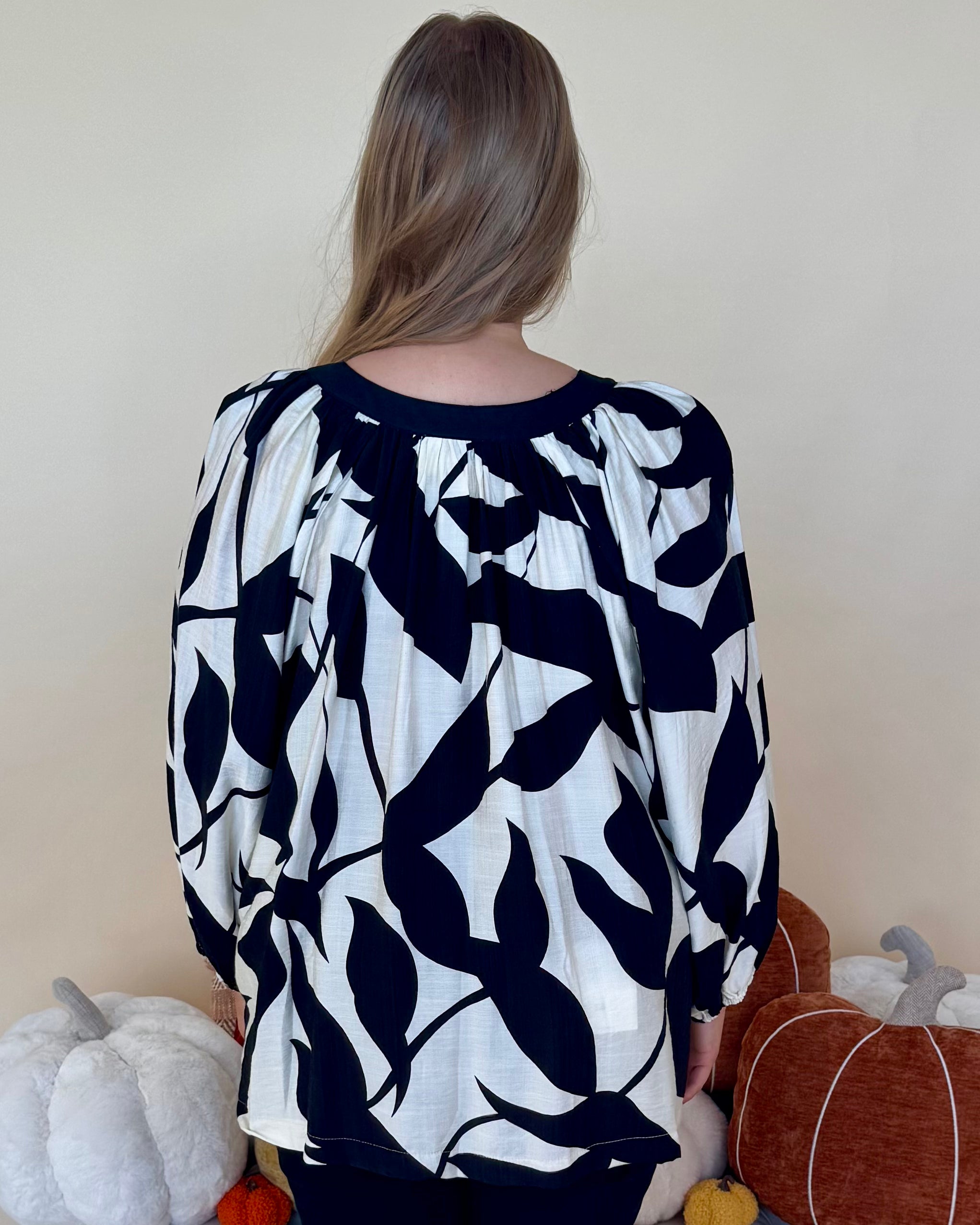 Well Planned Plus Black Mix Abstract Top-Shop-Womens-Boutique-Clothing