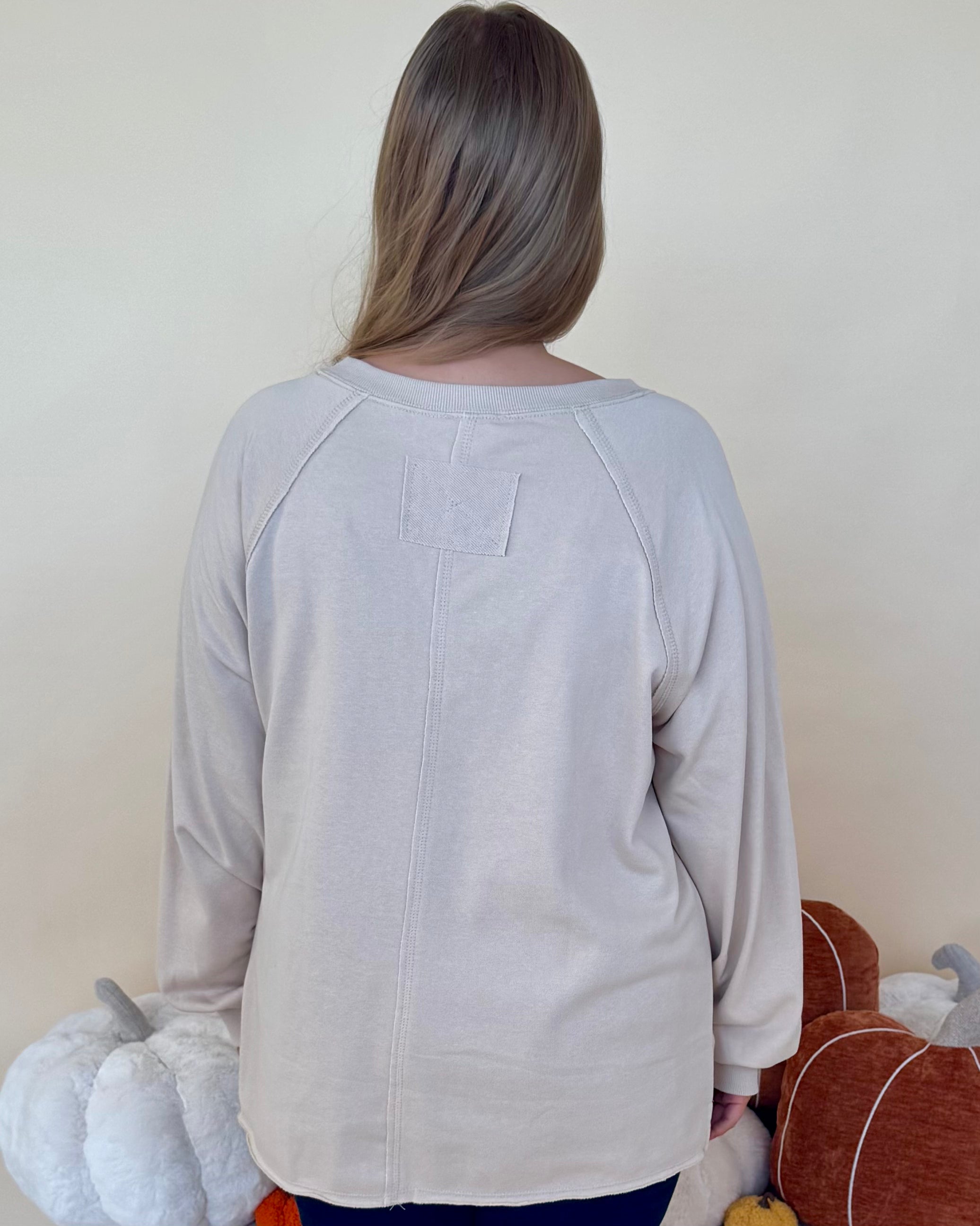 By The Day Khaki Plus V-Neck Top-Shop-Womens-Boutique-Clothing