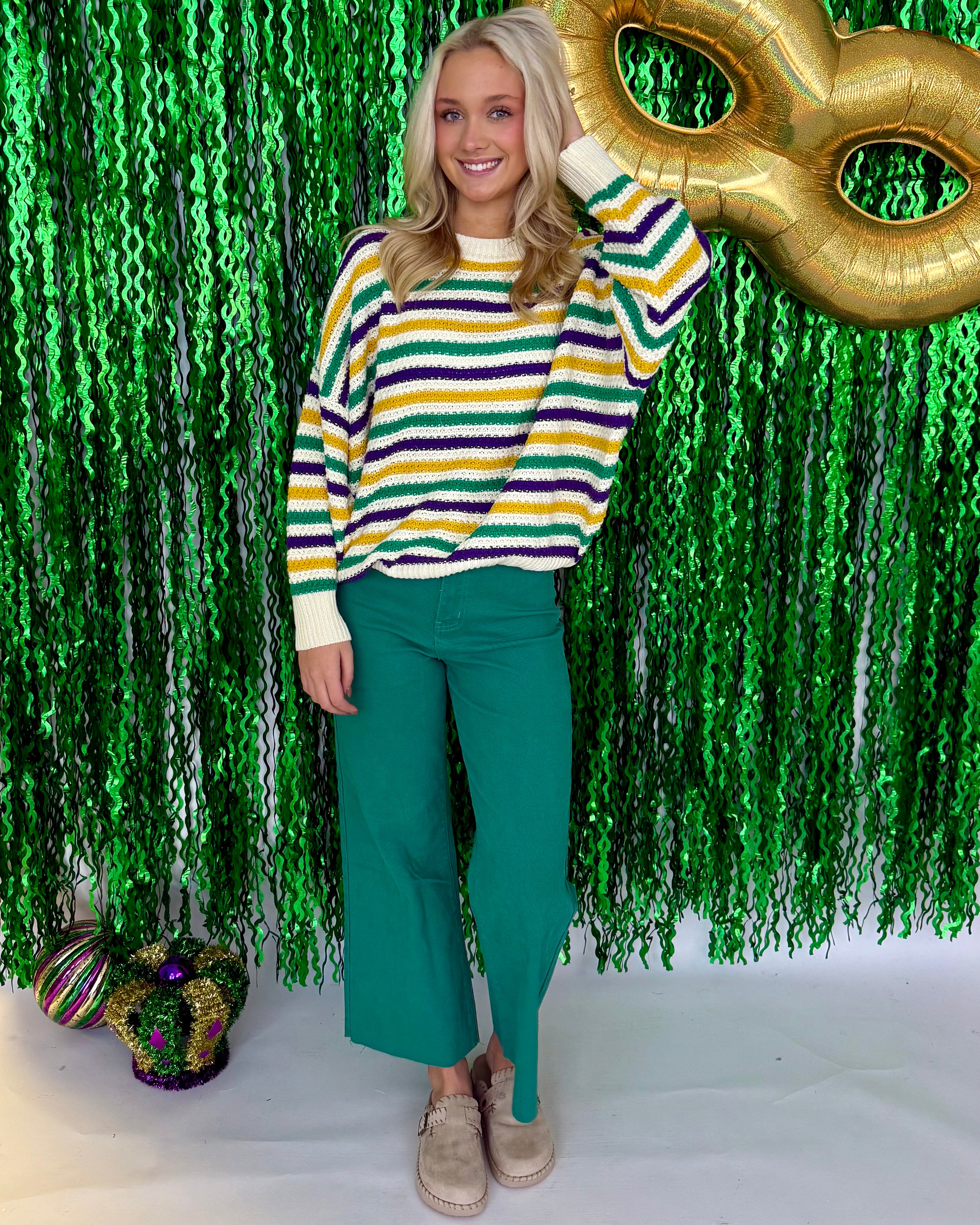 Weekend Calm Emerald Wide Leg Denim Jeans-Shop-Womens-Boutique-Clothing