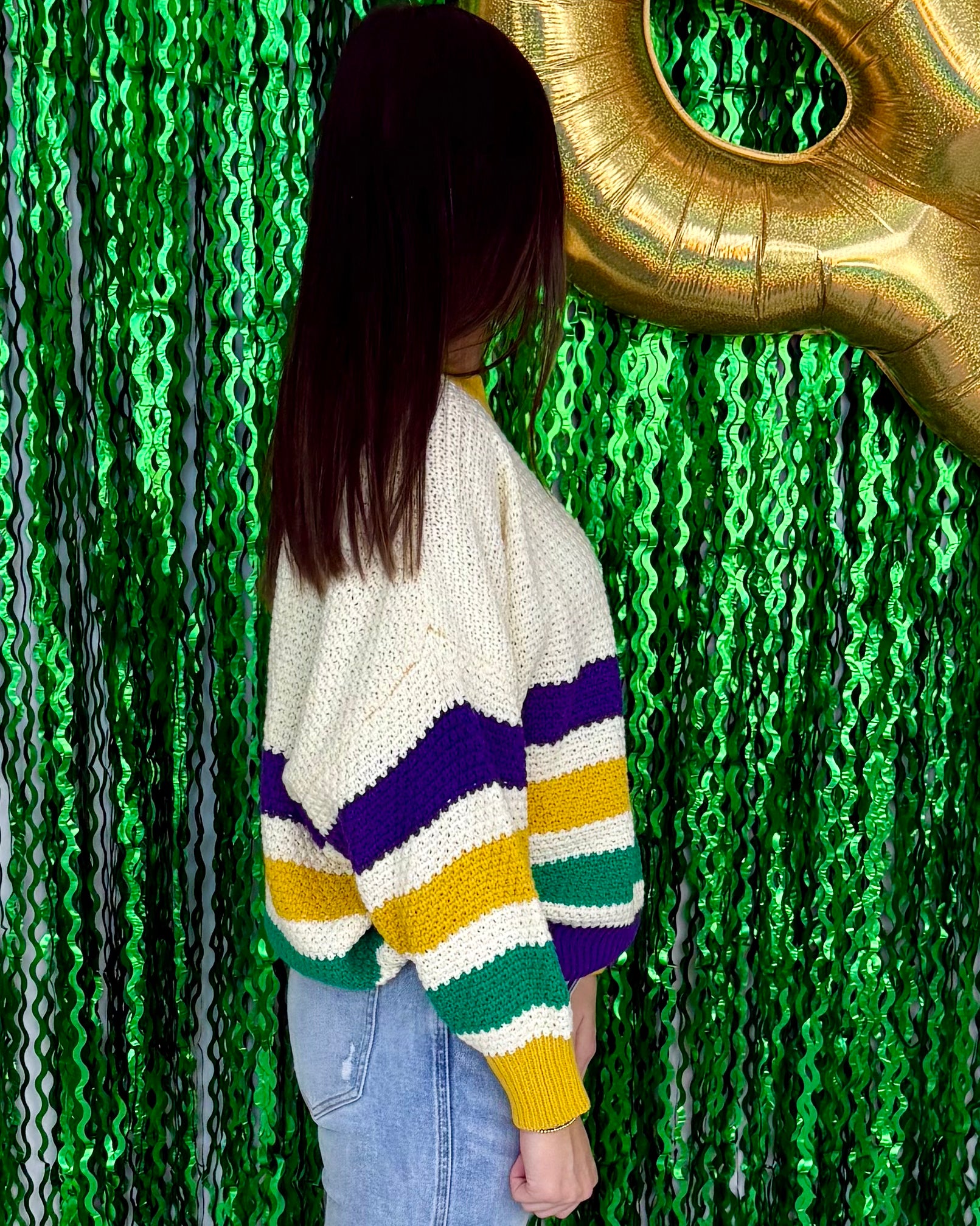 Into The Sky Multi Stripe Mardi Gras Sweater-Shop-Womens-Boutique-Clothing