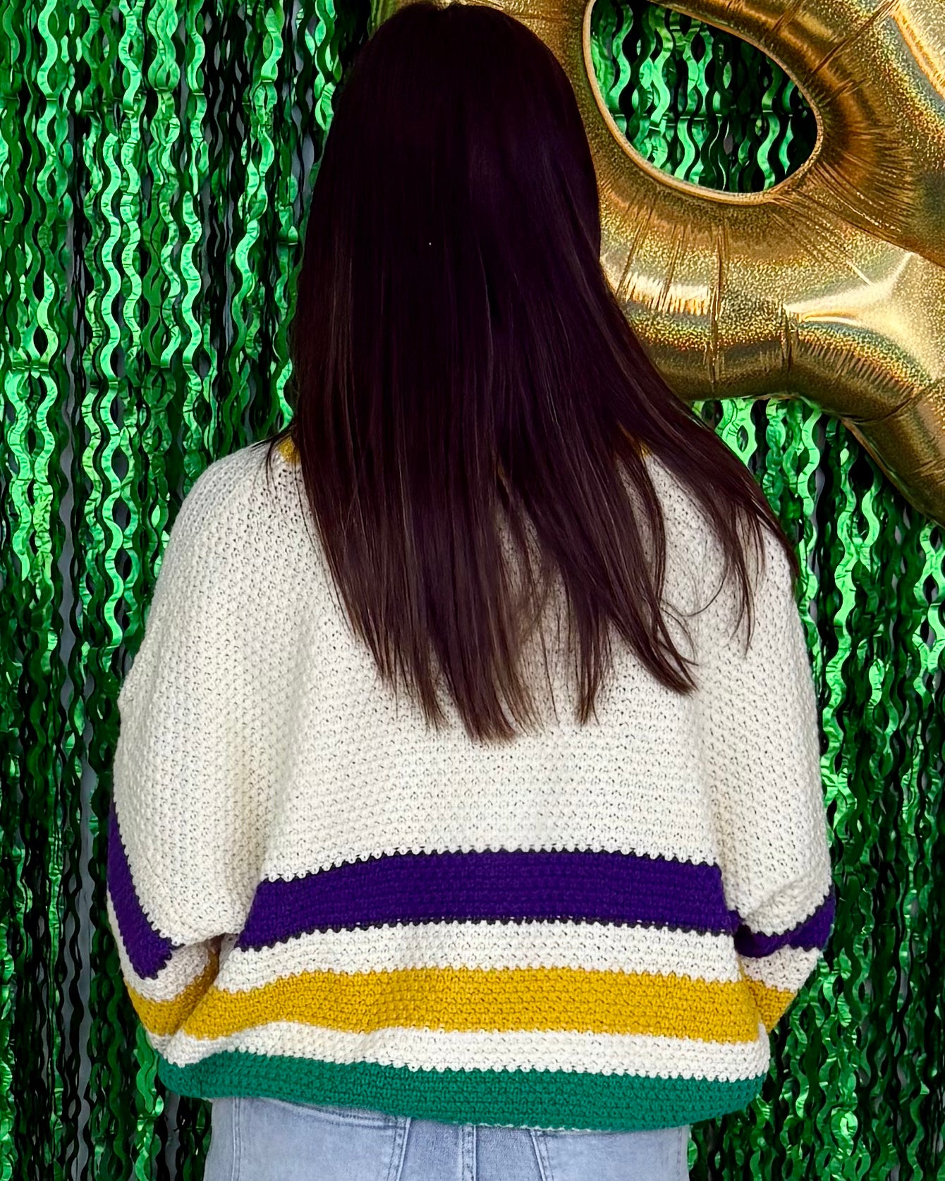 Into The Sky Multi Stripe Mardi Gras Sweater-Shop-Womens-Boutique-Clothing