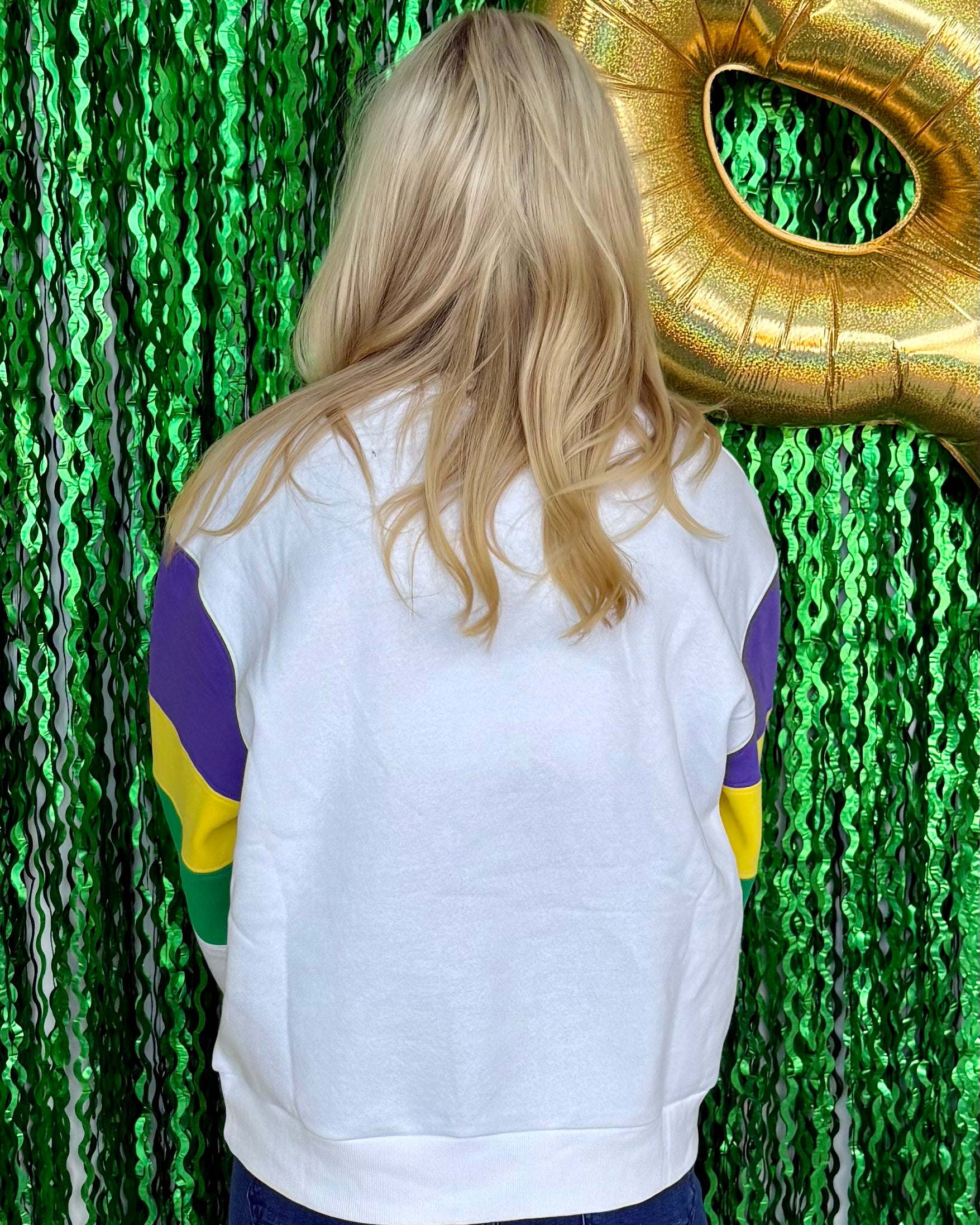 Bead Catchers Off White Colorblock Sweatshirt-Shop-Womens-Boutique-Clothing