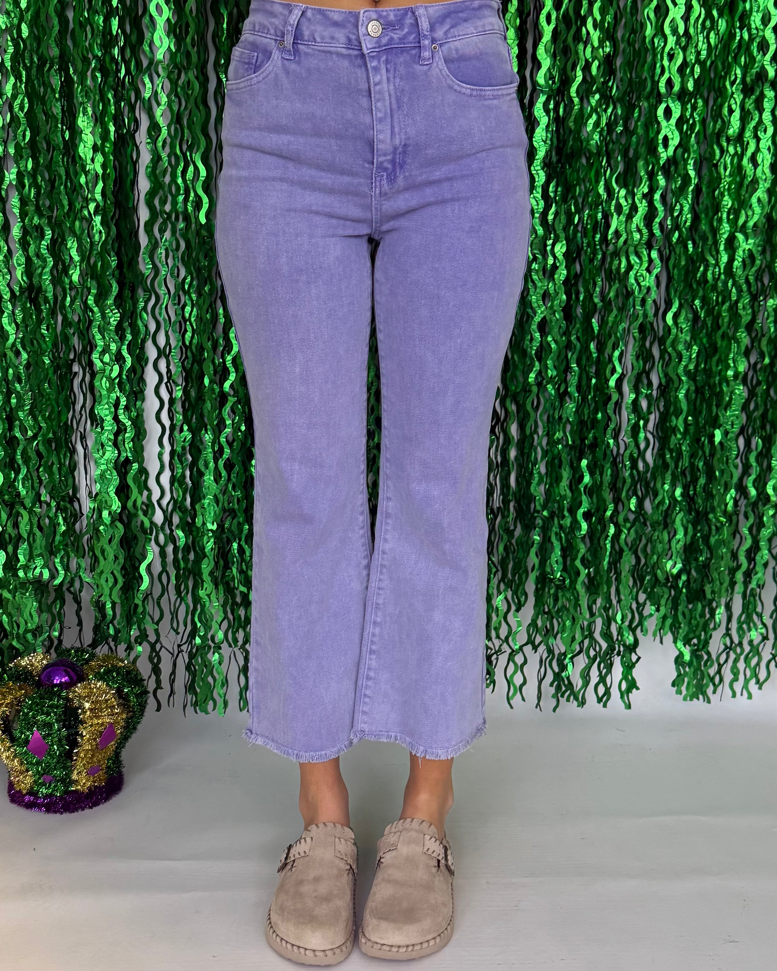 Feeling Close Lavender Washed Frayed Bootcut Pants-Shop-Womens-Boutique-Clothing