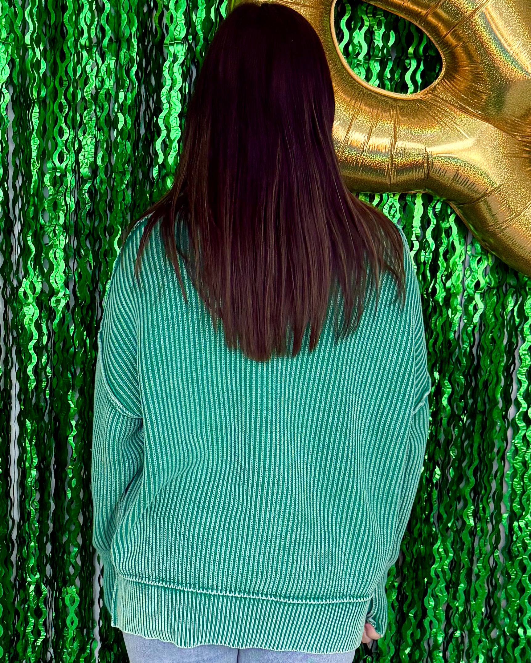 That's So You K Green Washed Slit Sweater-Shop-Womens-Boutique-Clothing