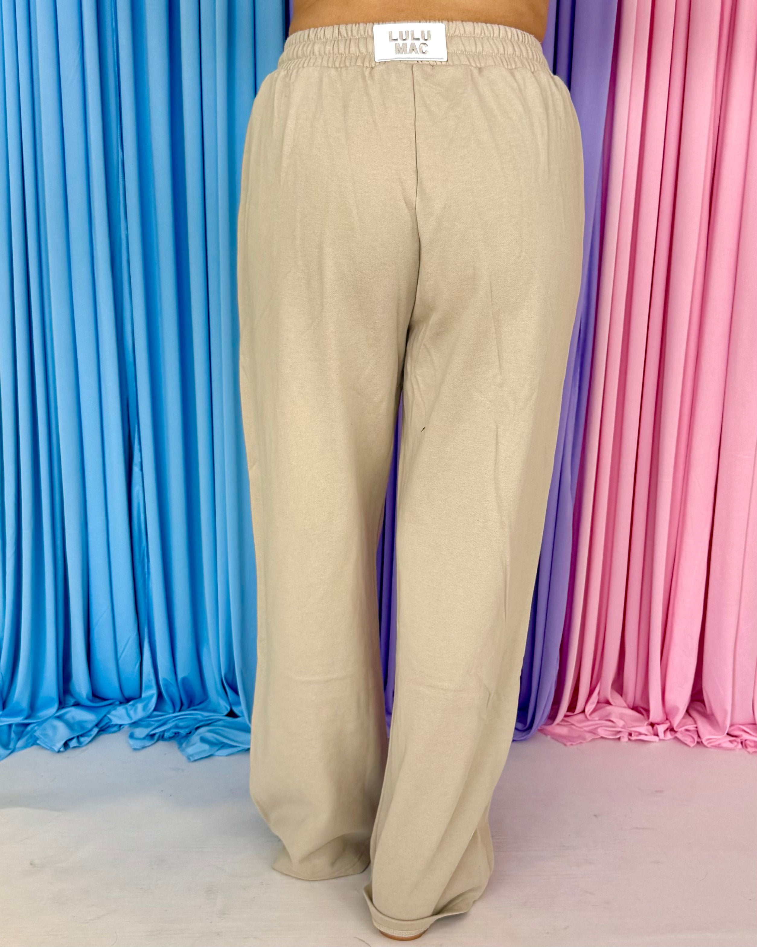LULU MAC Sand Terry Cloth Pant-Shop-Womens-Boutique-Clothing