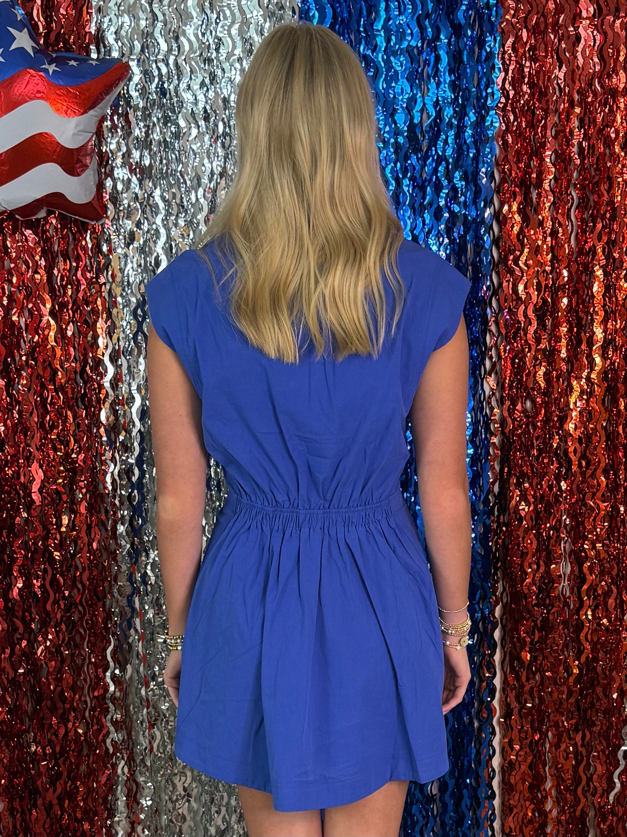 Sweet Details Cobalt Sleeveless Waist Dress-Shop-Womens-Boutique-Clothing