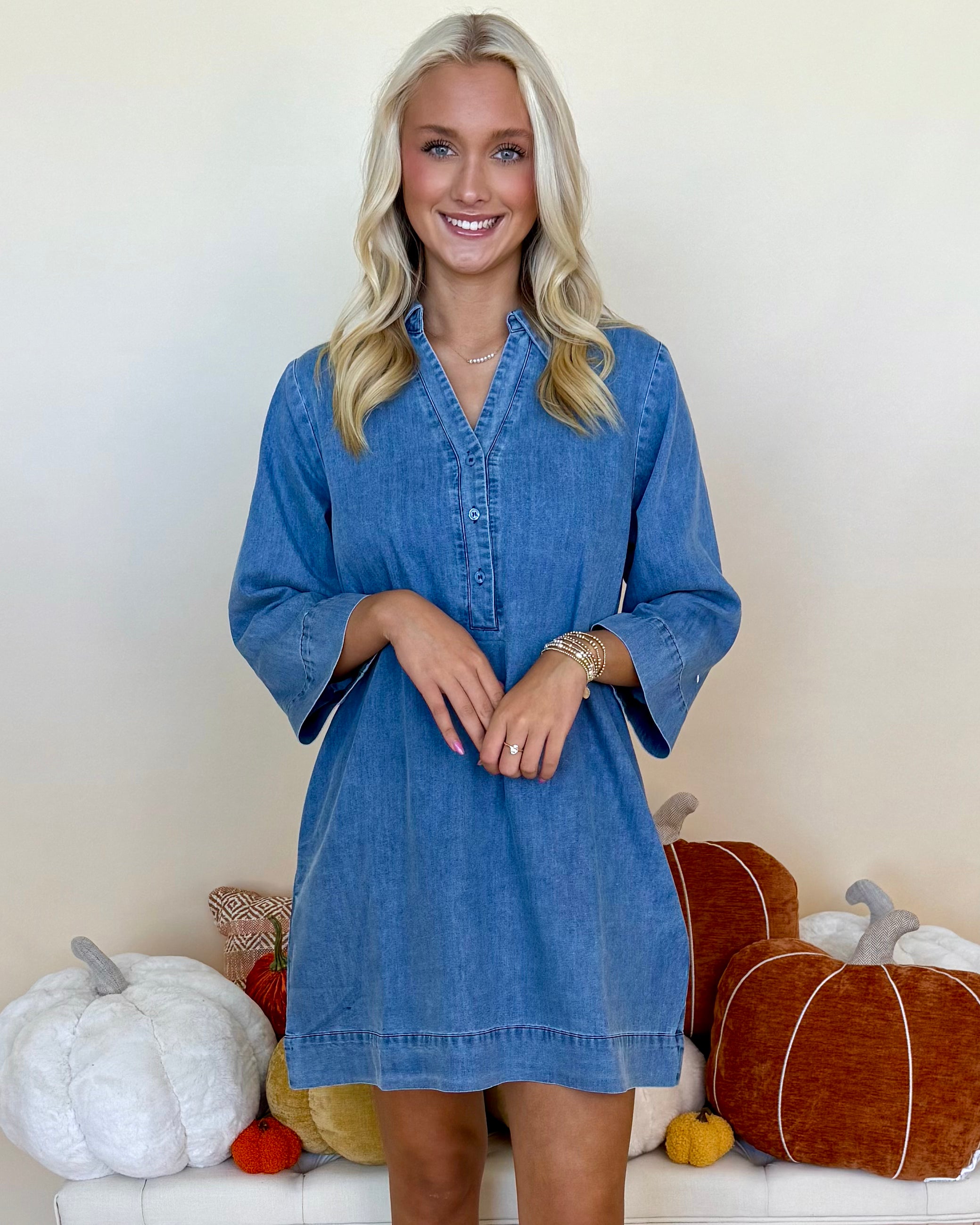 Forever Yours Denim Button Washed Dress-Shop-Womens-Boutique-Clothing