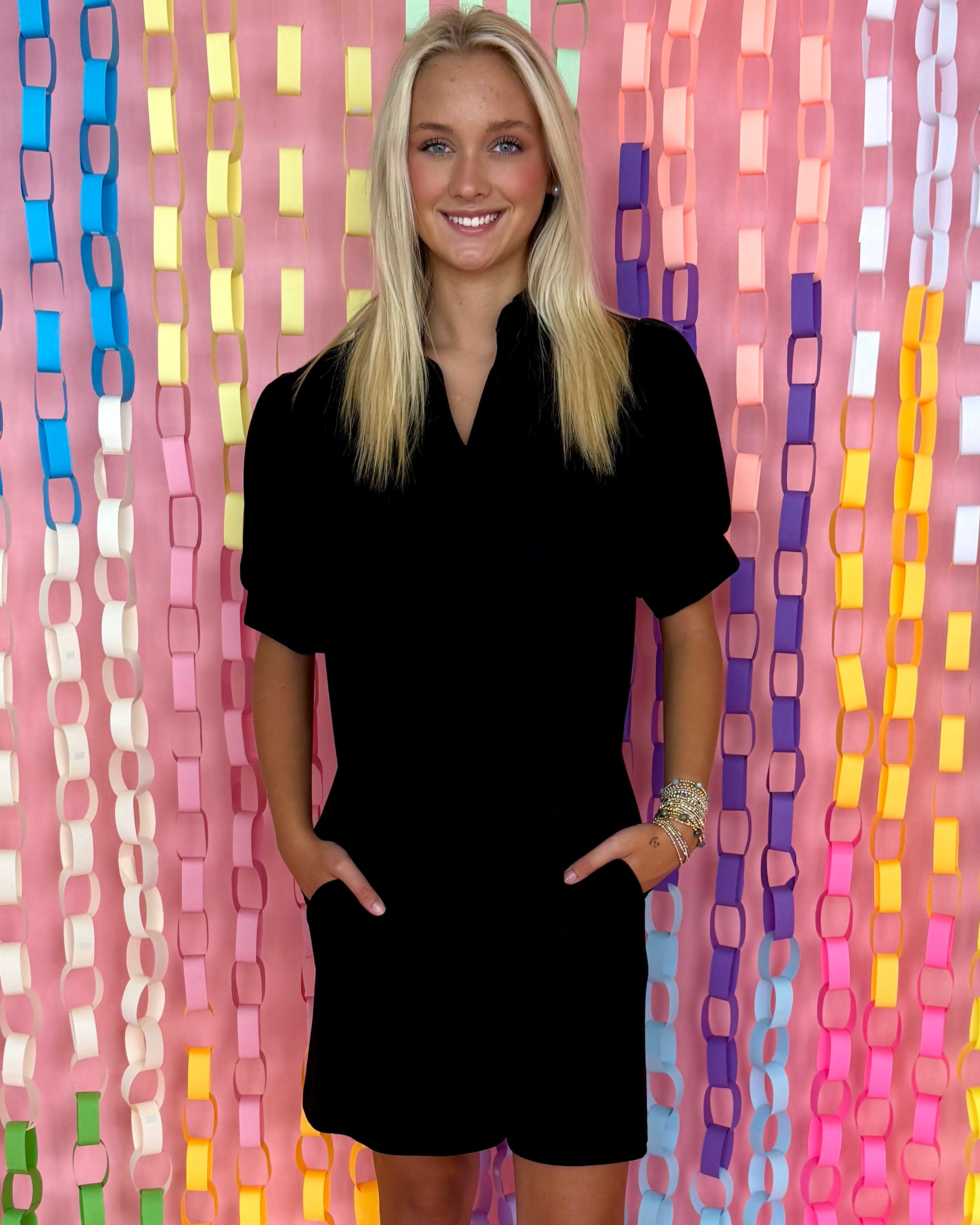 Everyday Ease Black Collar Dress-Shop-Womens-Boutique-Clothing