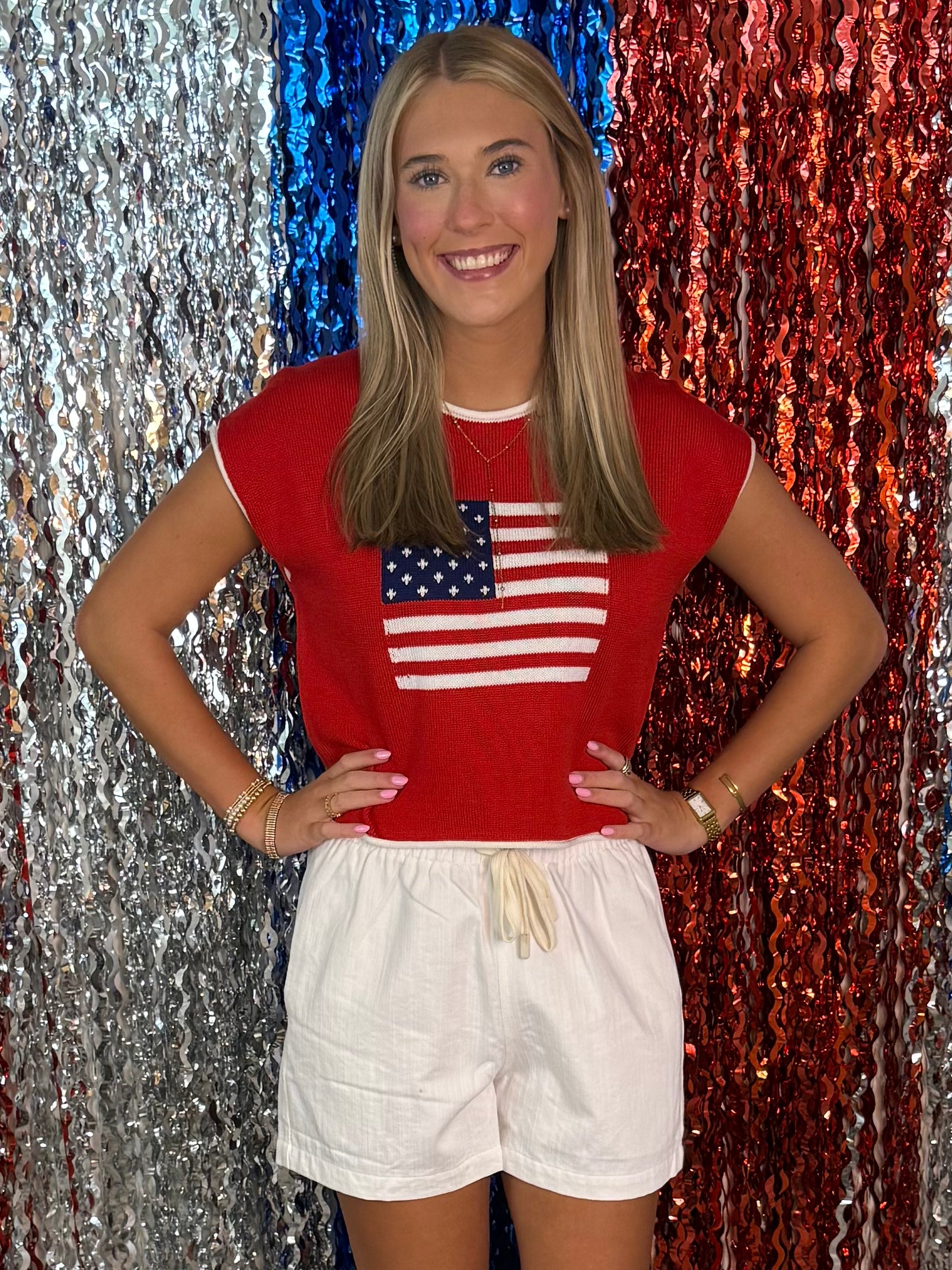 Dreamy Coast Red Flag Top-Shop-Womens-Boutique-Clothing