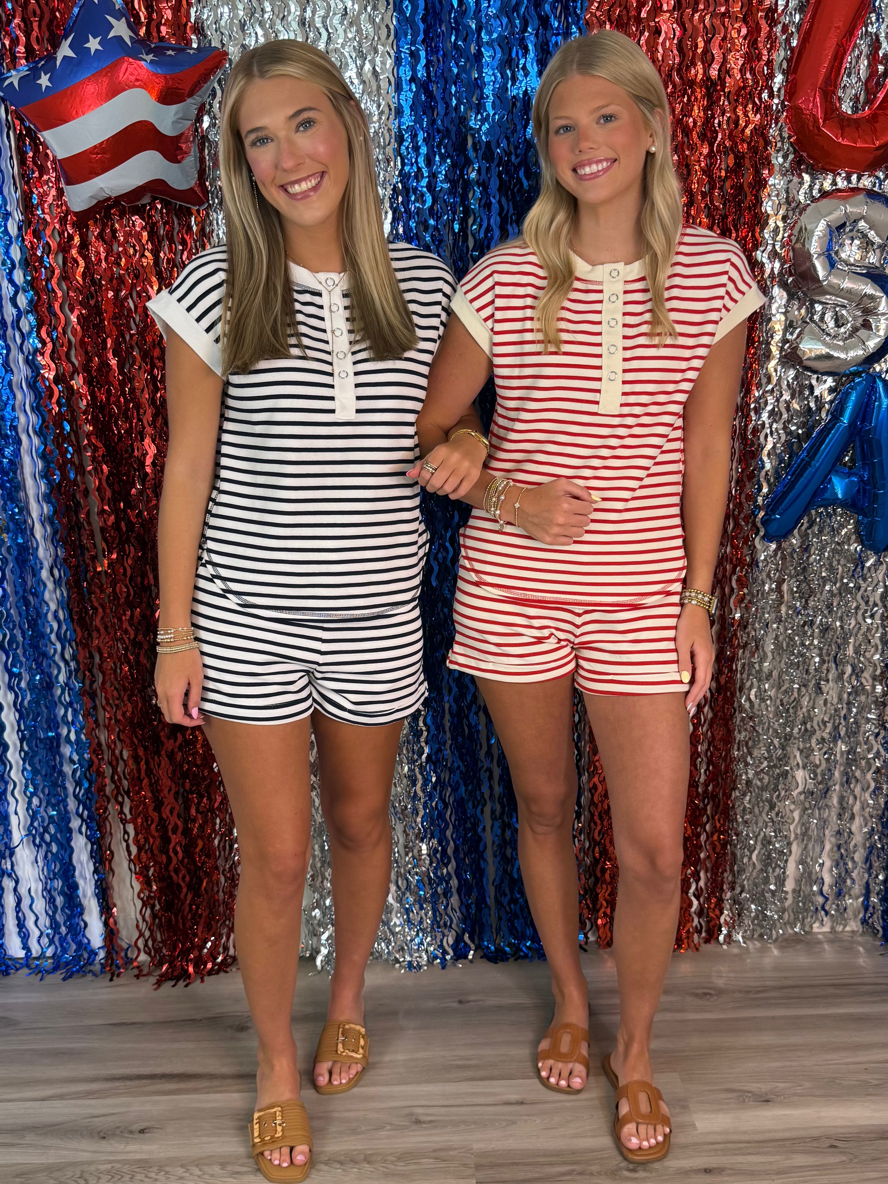 Block Party Red Stripe Henley Top-Shop-Womens-Boutique-Clothing