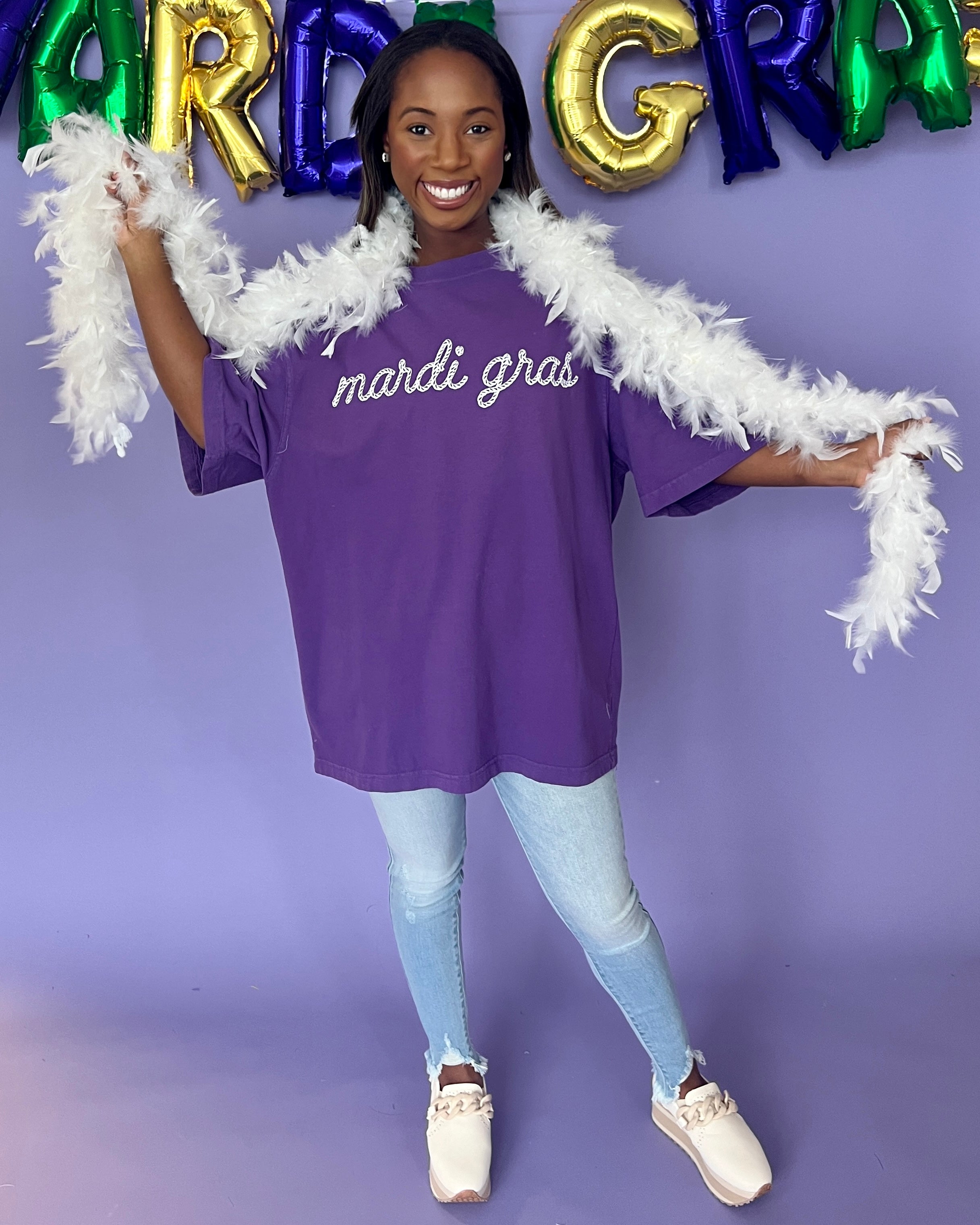 Float On Violet Mardi Gras Tee Women s Boutique Shop