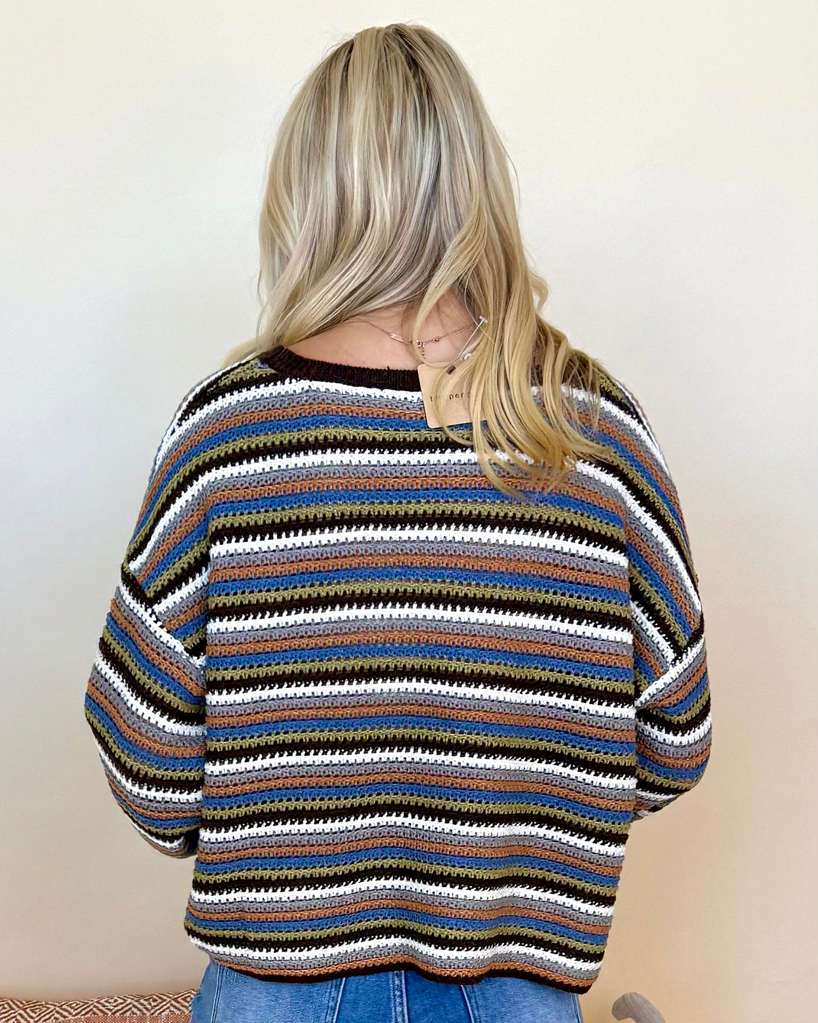 Last Word Brown Multi Stripe Sweater-Shop-Womens-Boutique-Clothing