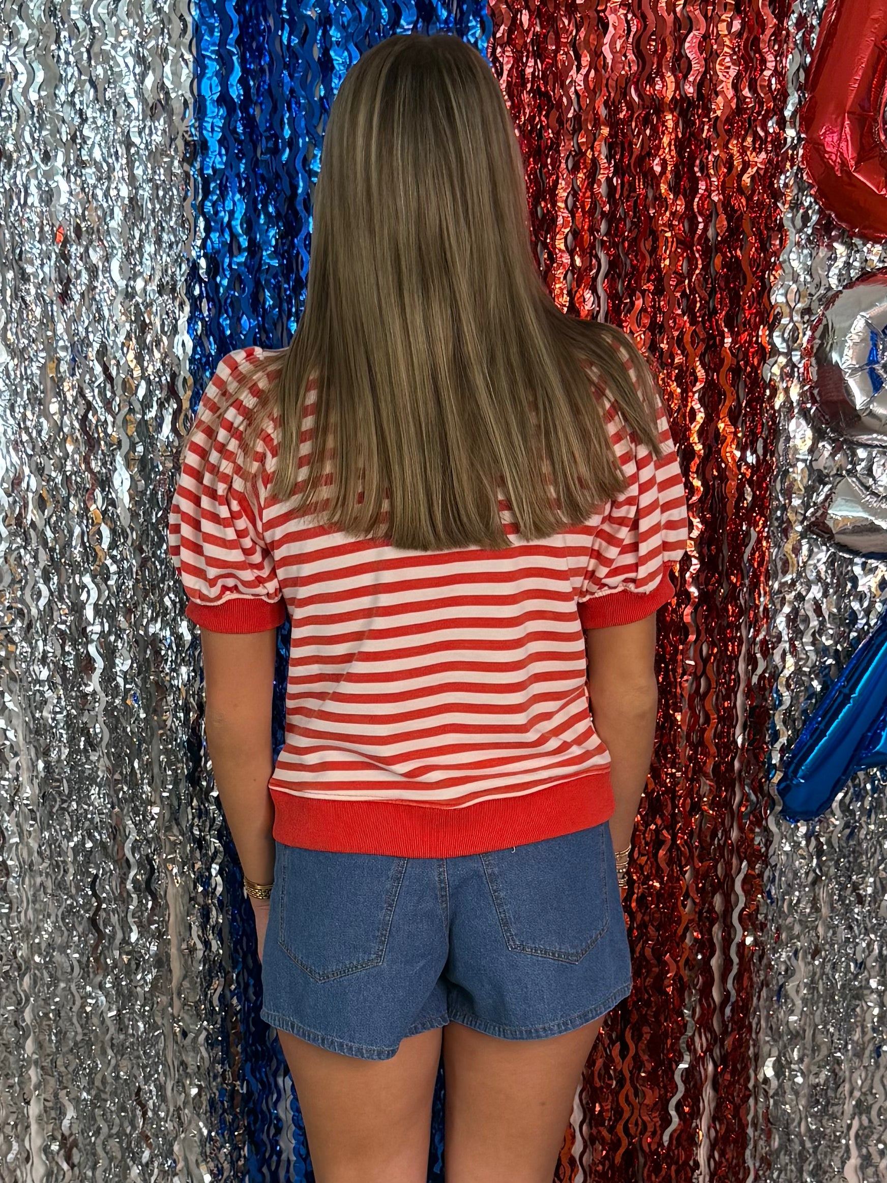 Good Things Red Striped Ribbed Hem Top-Shop-Womens-Boutique-Clothing