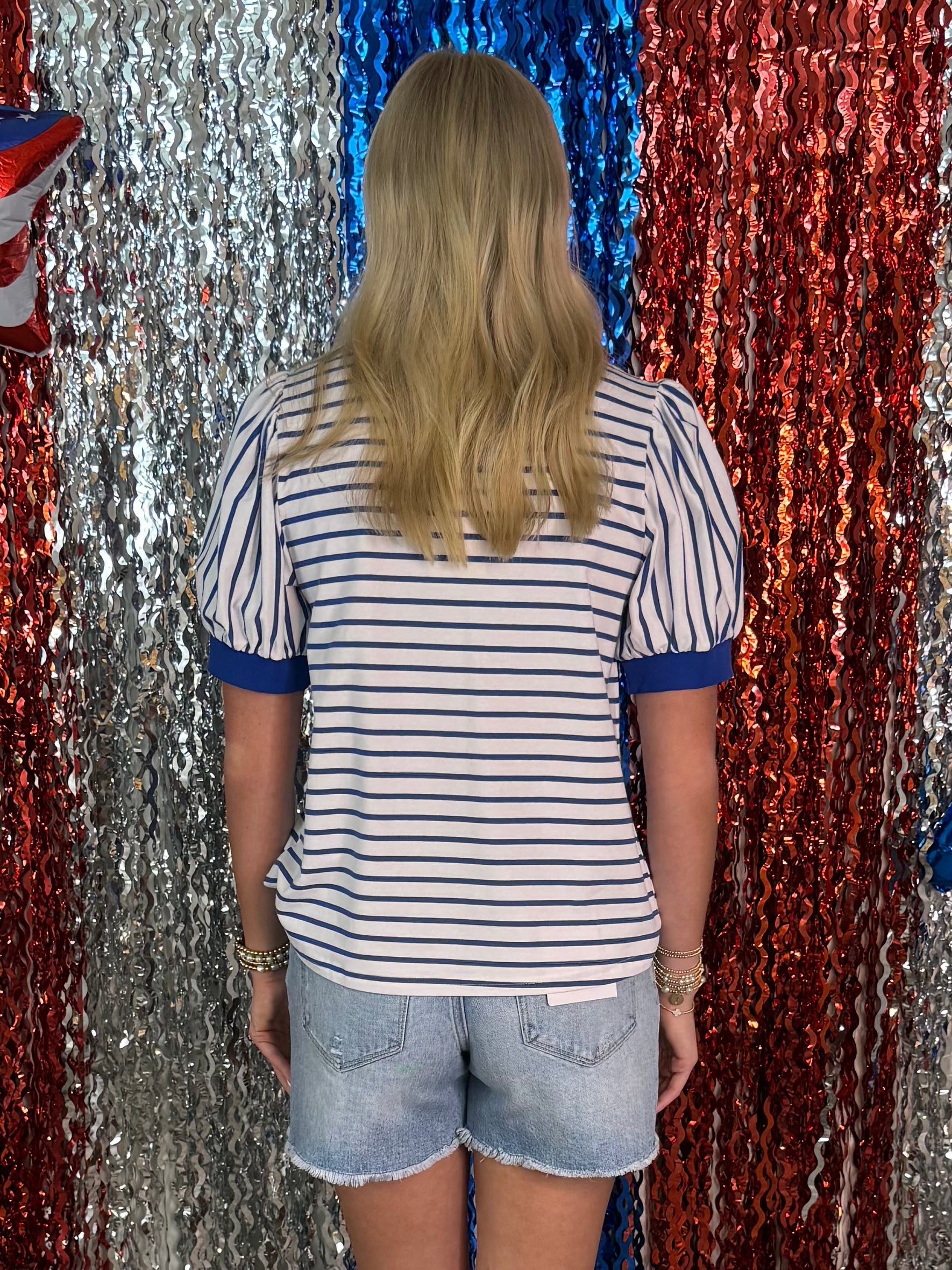 Worth The Risk Royal Striped Top-Shop-Womens-Boutique-Clothing