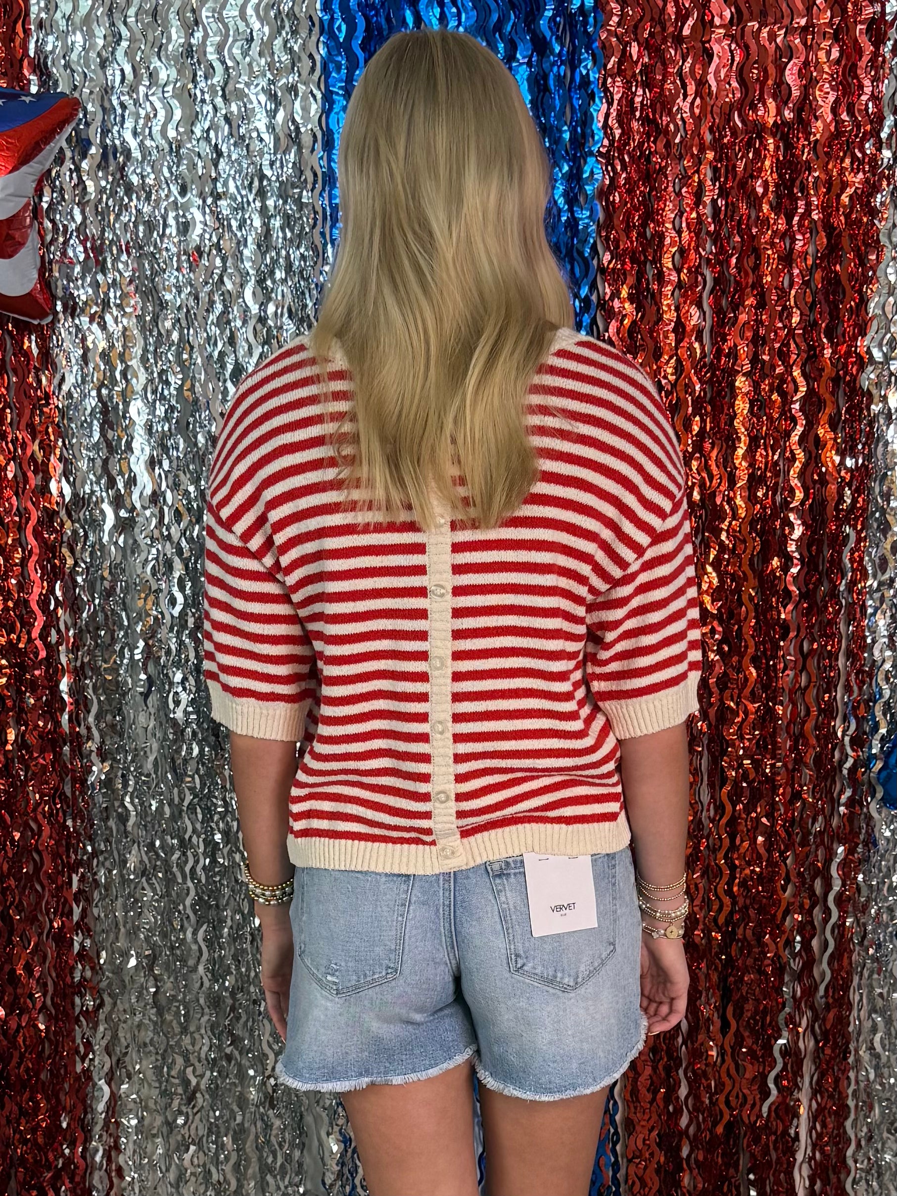 Properly You Red Stripe Contrast Sweater-Shop-Womens-Boutique-Clothing