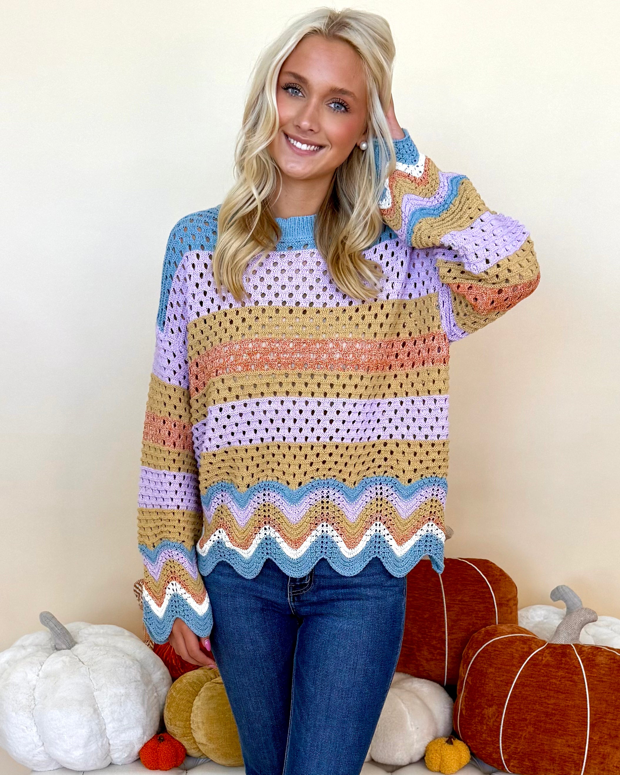 Step Into Style Vintage Lilac Wavy Sweater-Shop-Womens-Boutique-Clothing