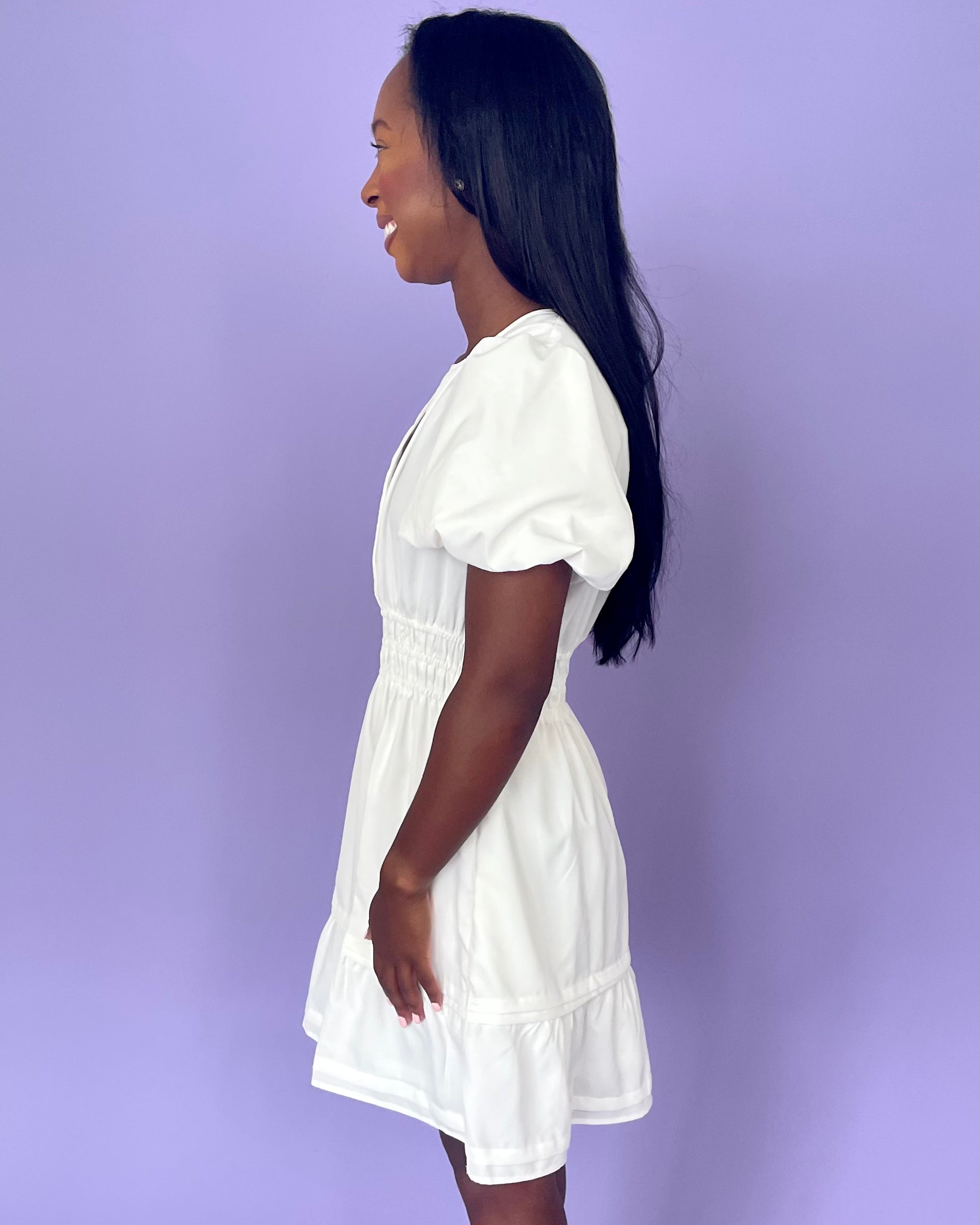 In Pursuit Off White Smocked Dress-Shop-Womens-Boutique-Clothing