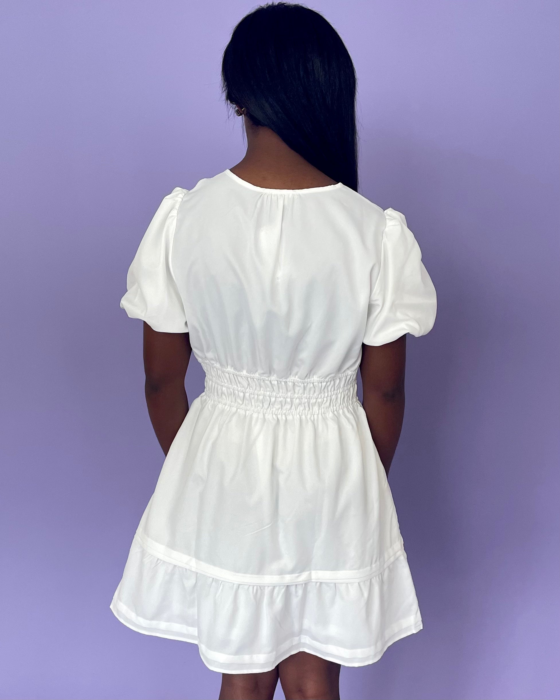 In Pursuit Off White Smocked Dress-Shop-Womens-Boutique-Clothing