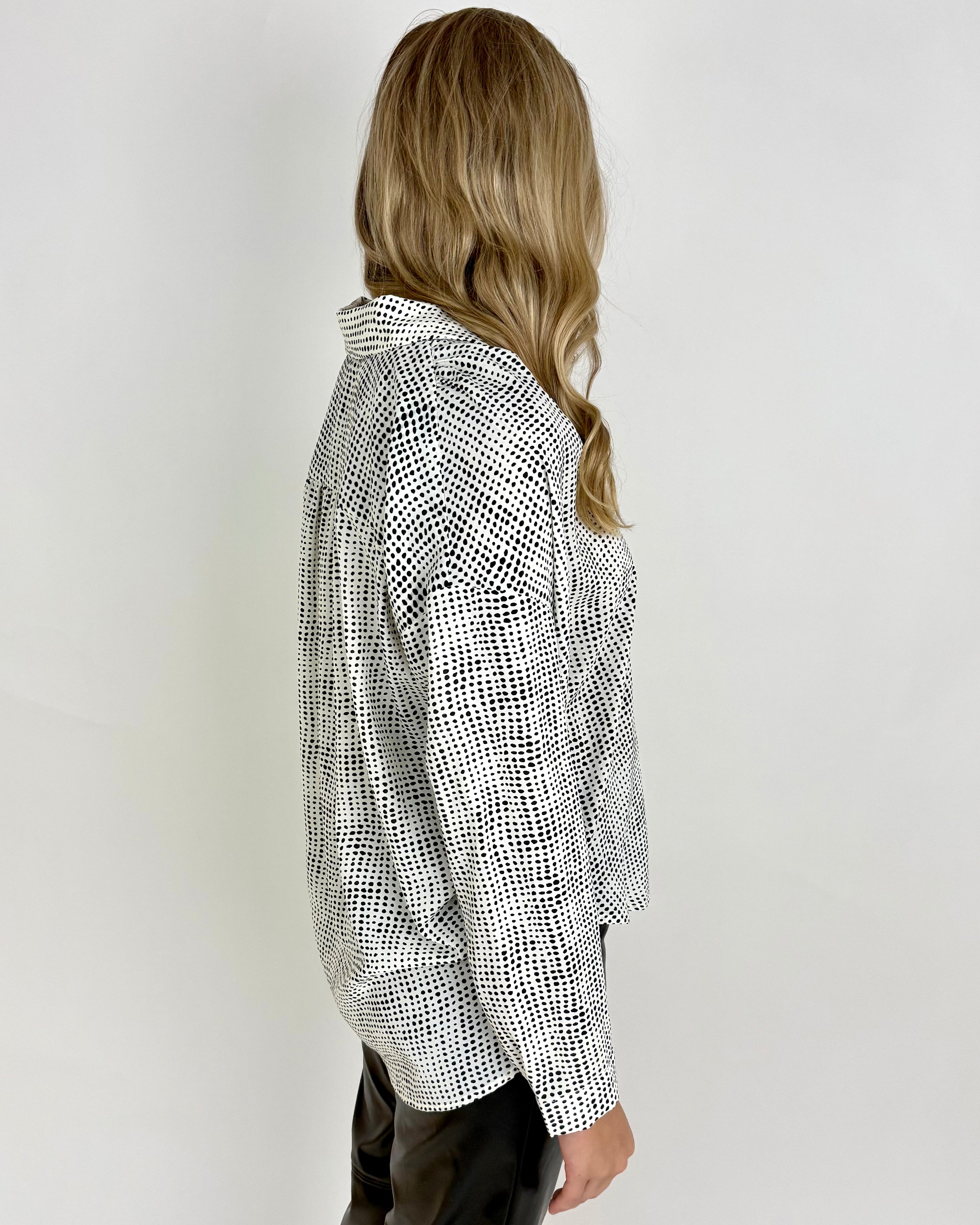 All I Want White Dot Print Top-Shop-Womens-Boutique-Clothing