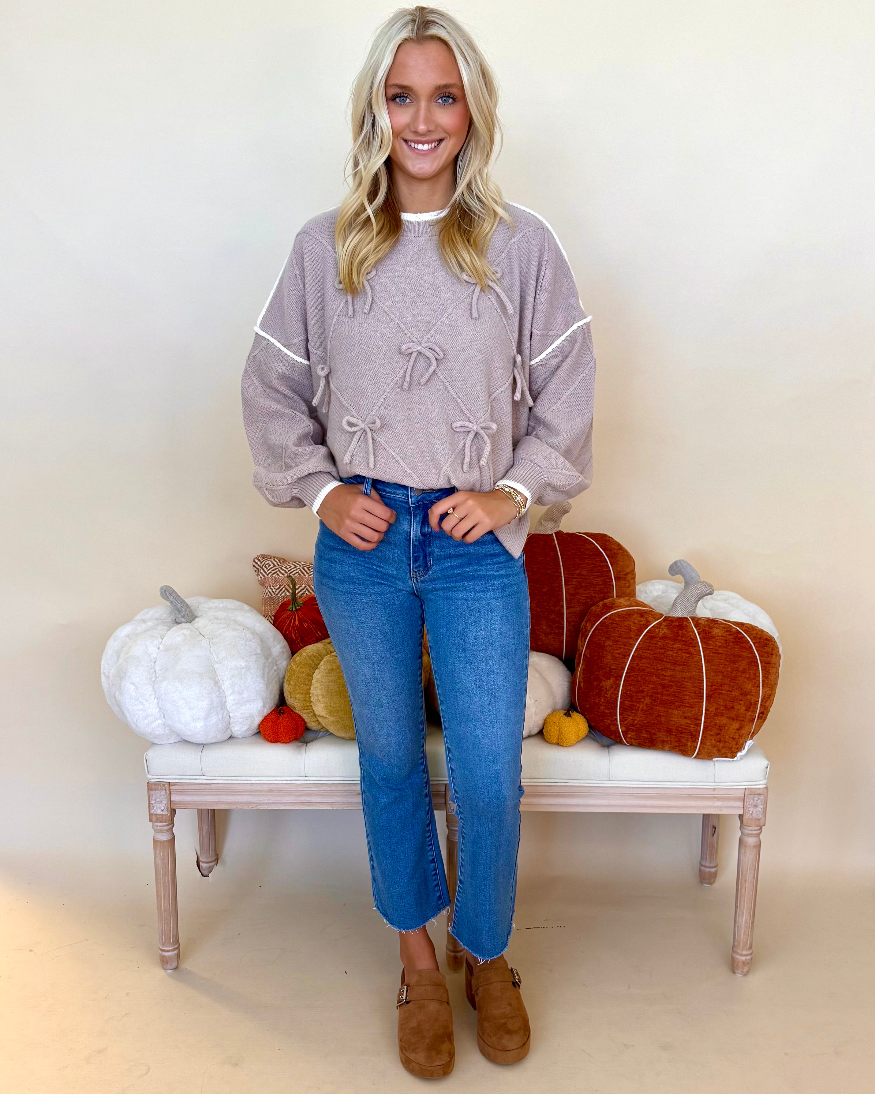 How We Planned Taupe Bow Sweater-Shop-Womens-Boutique-Clothing