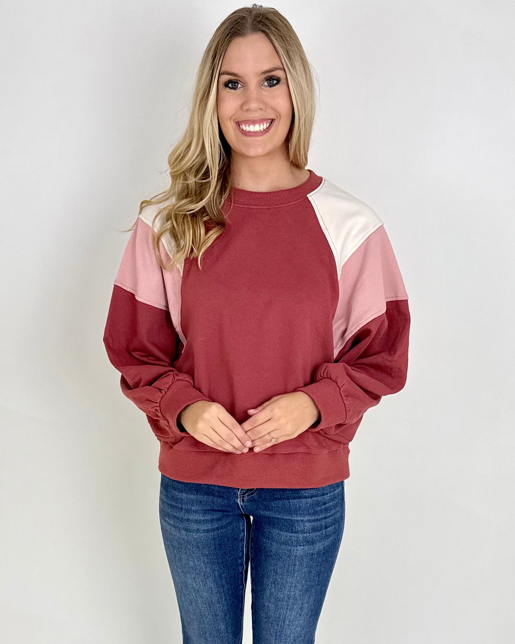Colorblock sweatshirt womens shop