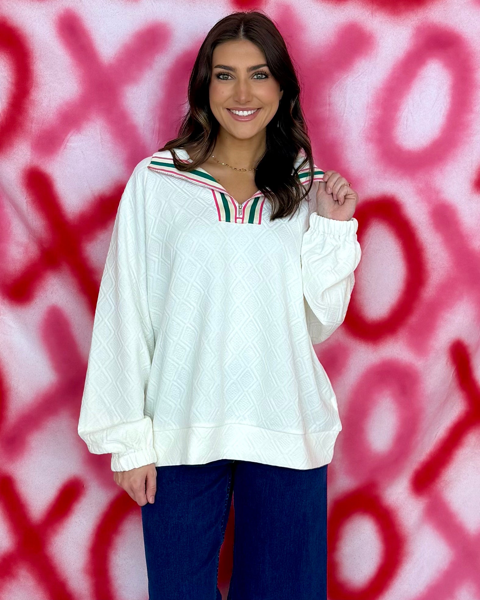 Ready For Anything Beige Plus Contrast Sweatshirt-Shop-Womens-Boutique-Clothing