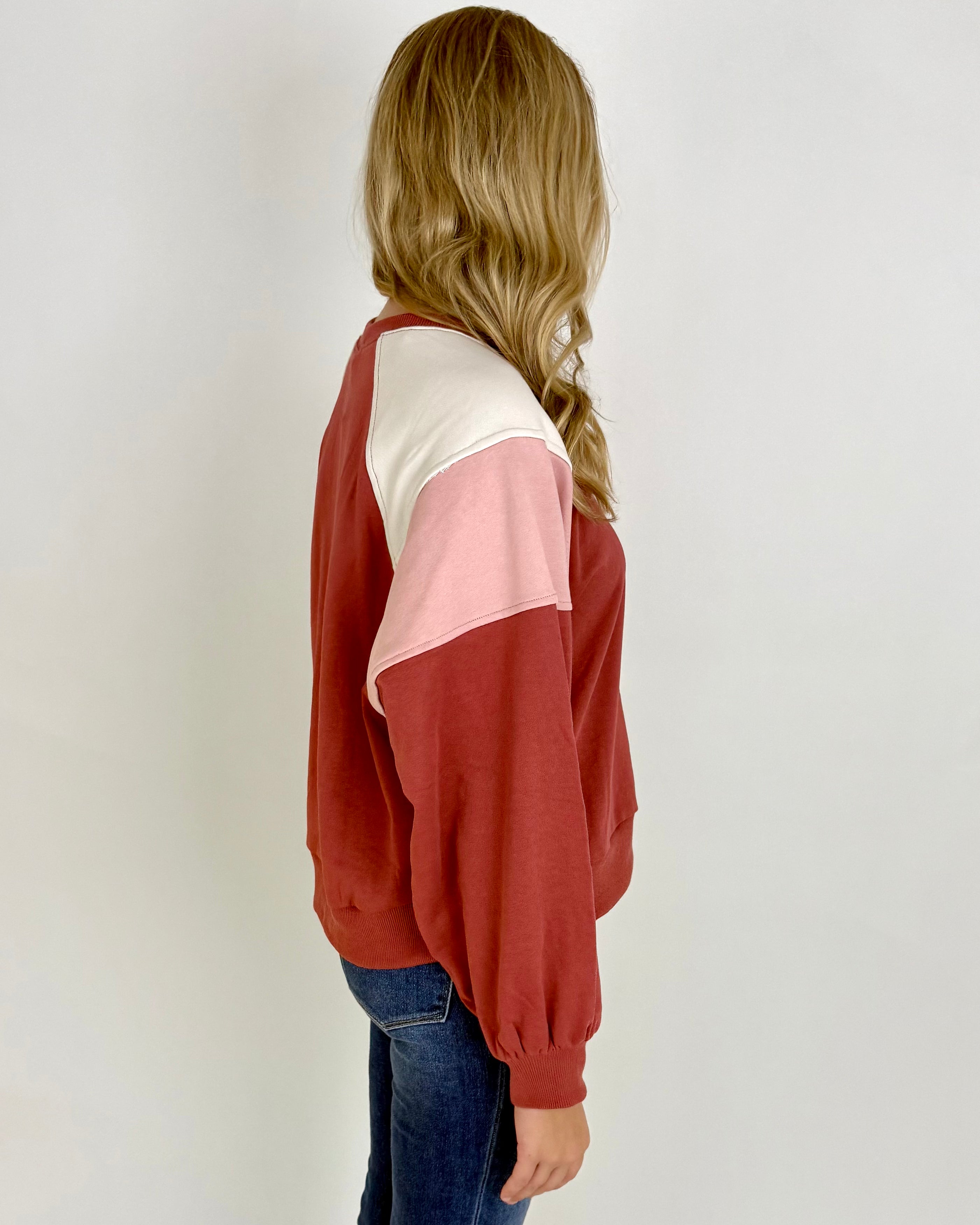 Turn Back Dark Pink Colorblock Sweatshirt-Shop-Womens-Boutique-Clothing