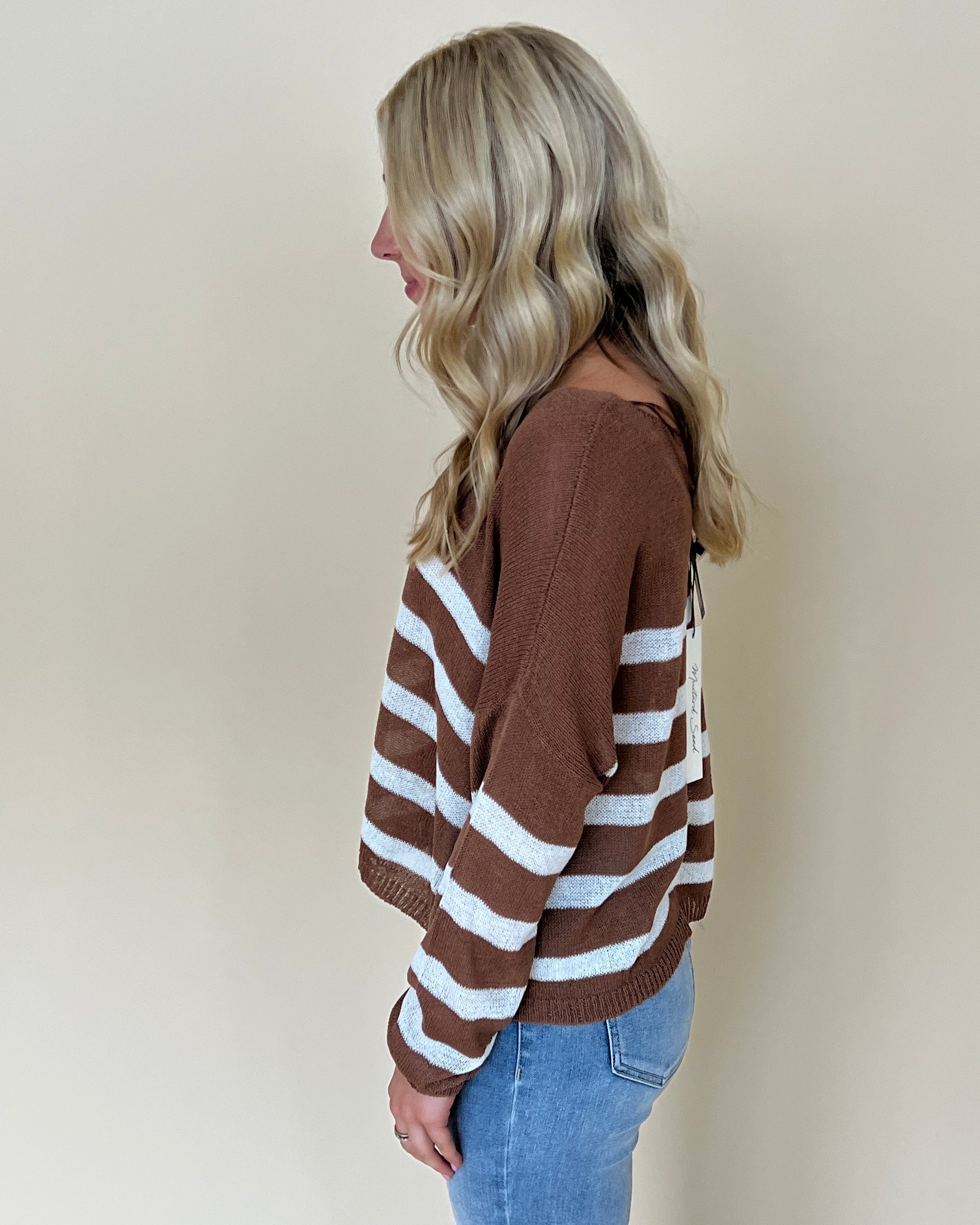 Happy Fall Brown Sugar Stripe Sweater-Shop-Womens-Boutique-Clothing