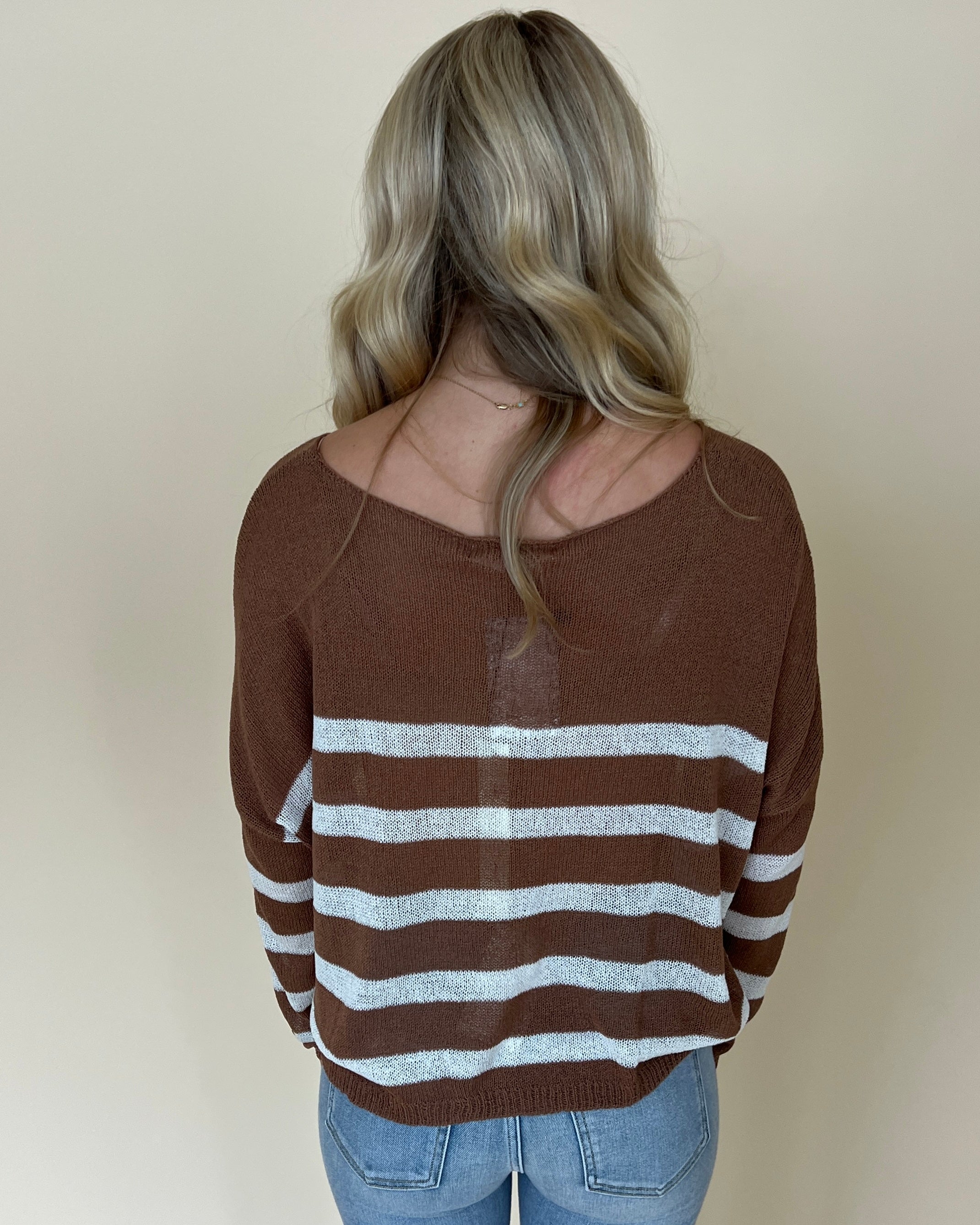 Happy Fall Brown Sugar Stripe Sweater-Shop-Womens-Boutique-Clothing