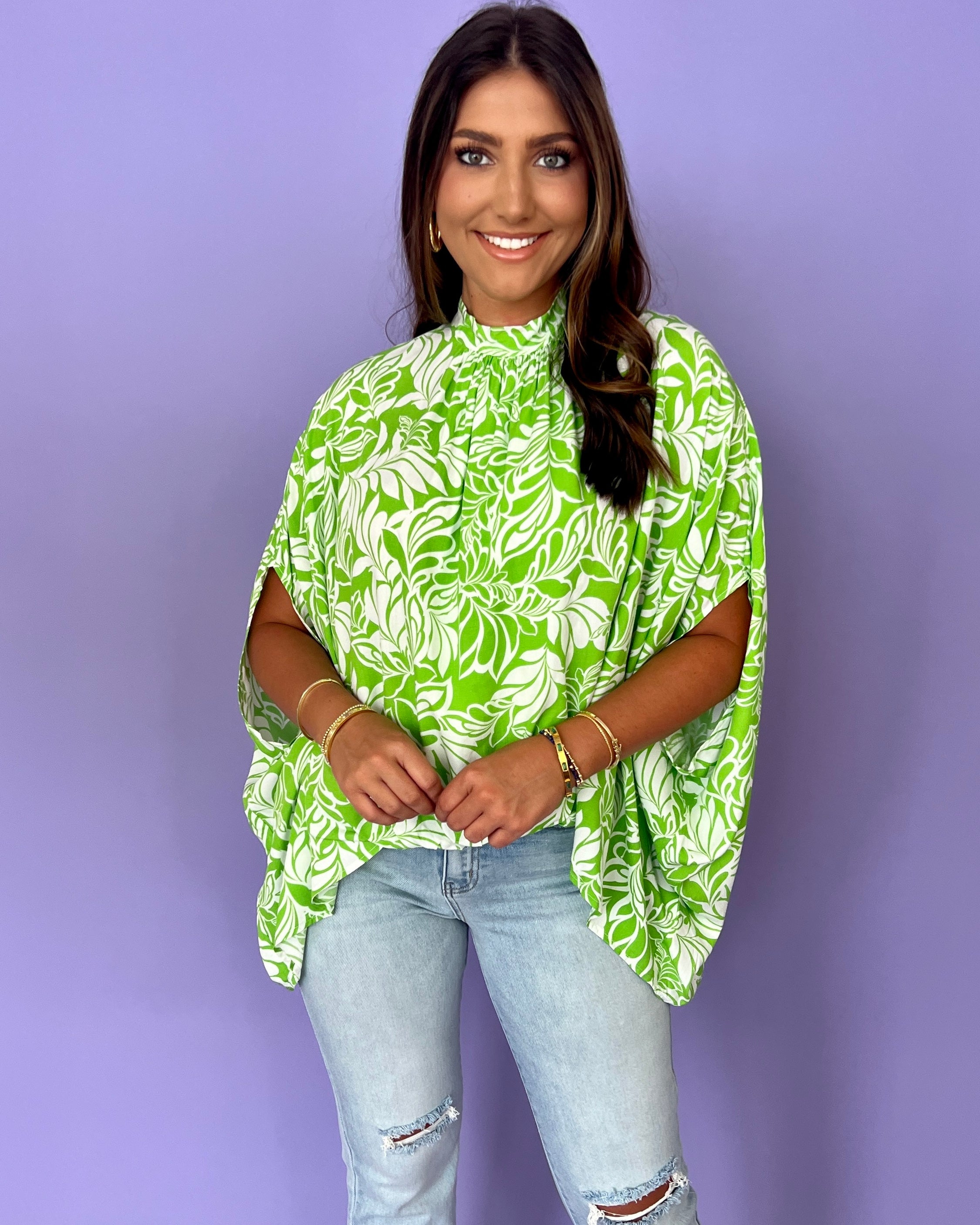 Live Fully Apple Green Oversized Top-Shop-Womens-Boutique-Clothing