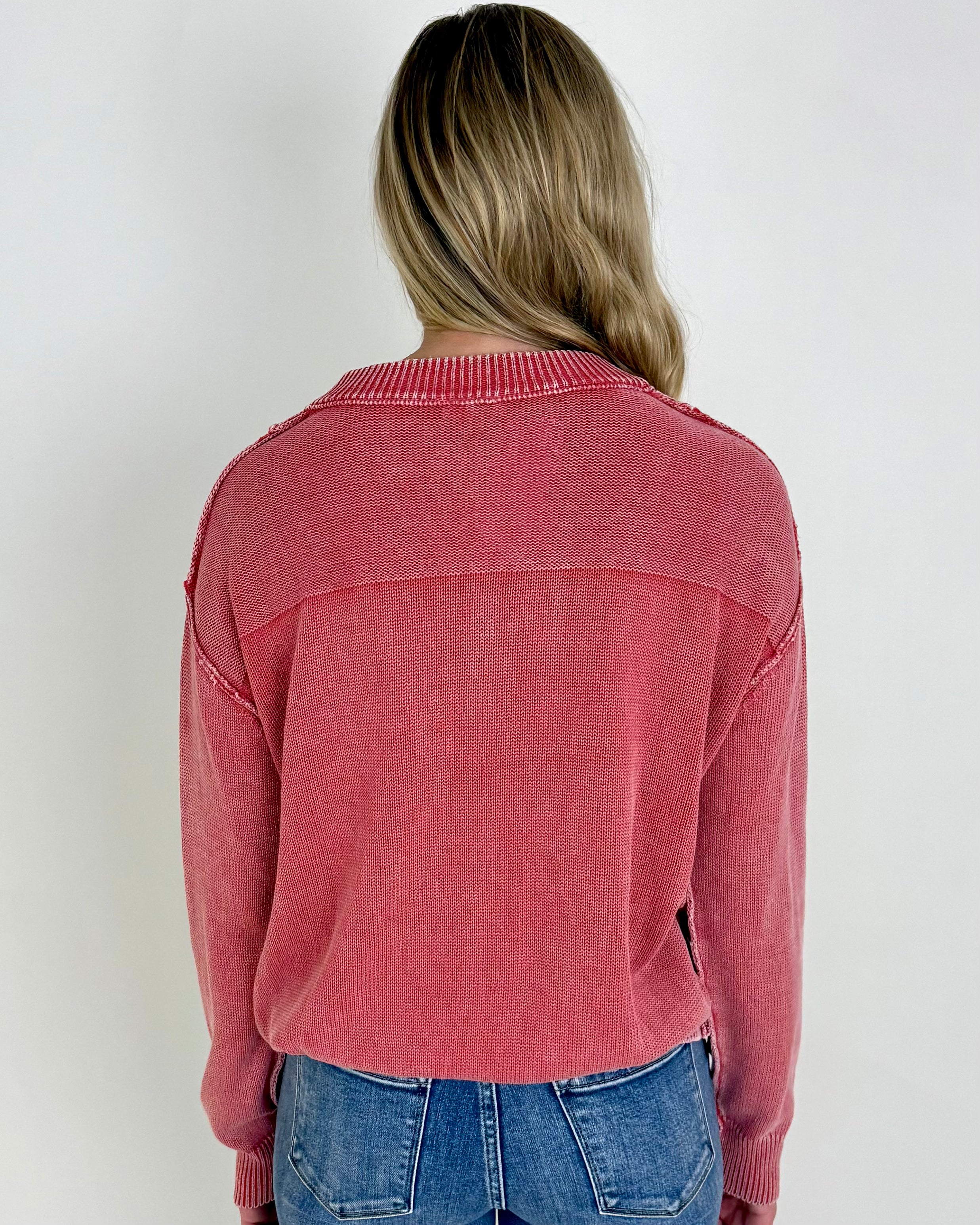 Pay Attention Dried Rose Button Top-Shop-Womens-Boutique-Clothing