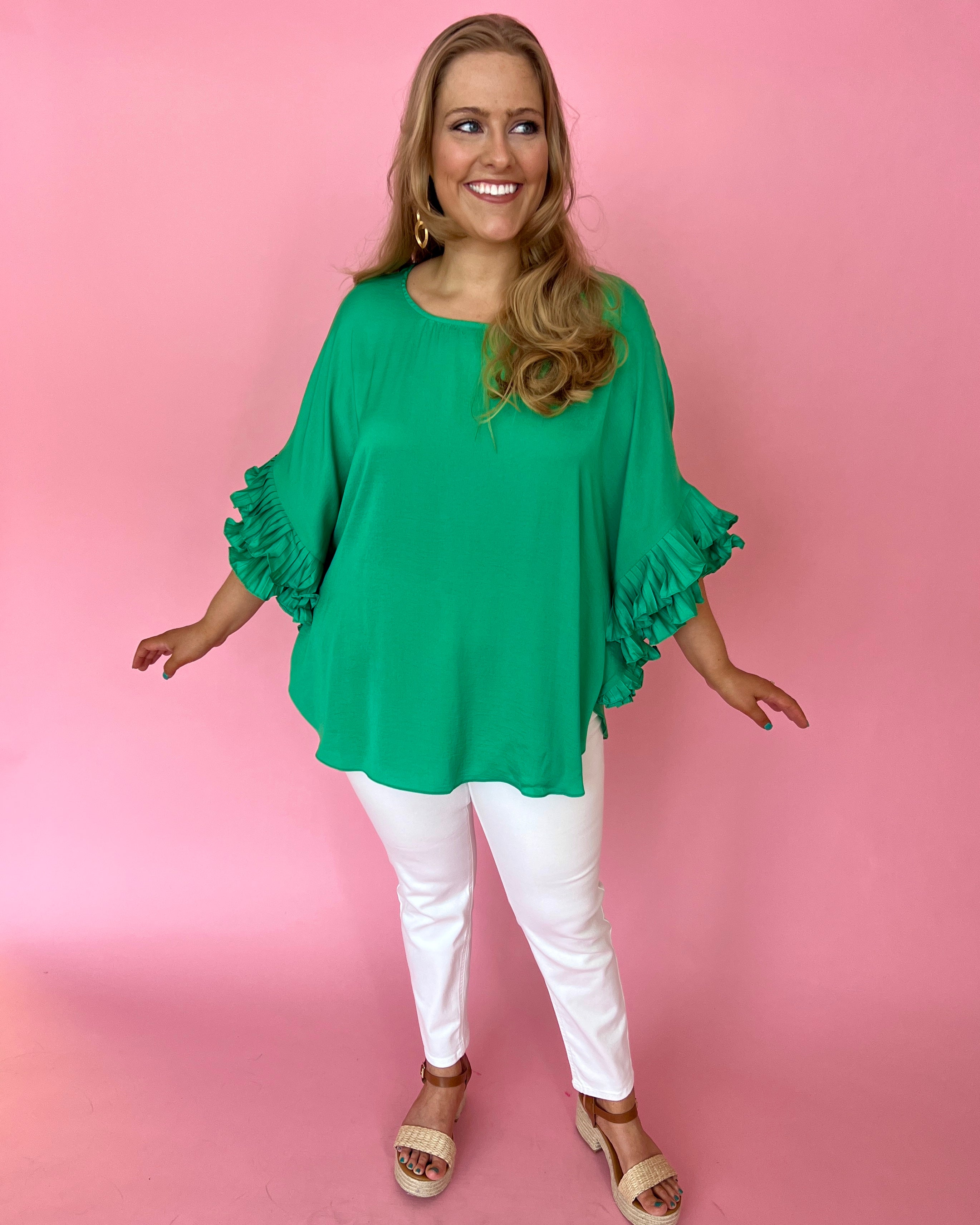 Kelly green plus outlet size tops