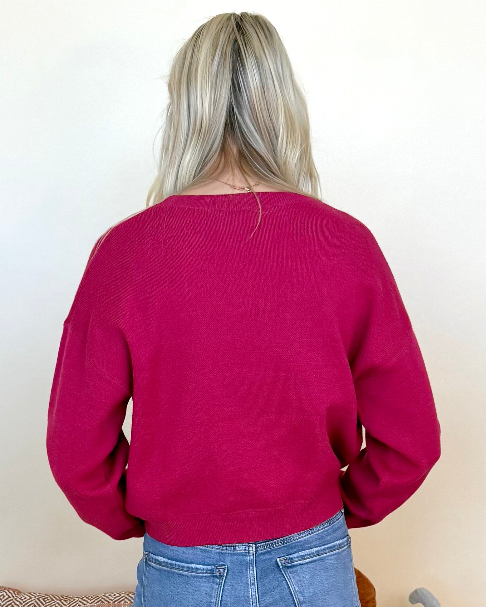 Forever Favorite Magenta Knot Sweater-Shop-Womens-Boutique-Clothing