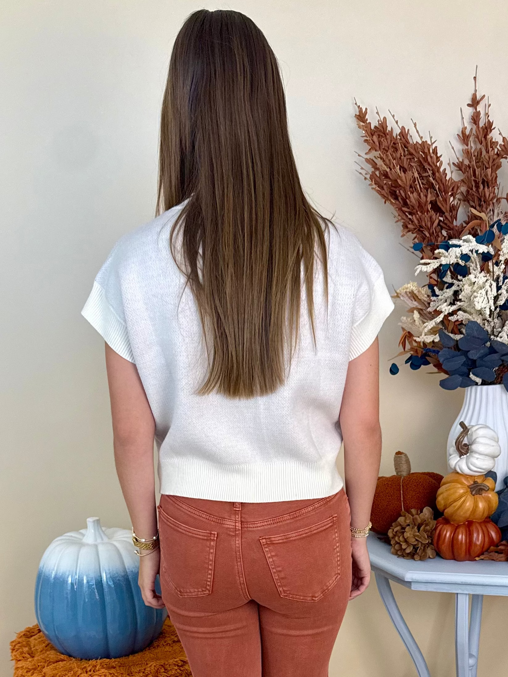 Pumpkin Patch Cream Drop Sleeve Sweater-Shop-Womens-Boutique-Clothing