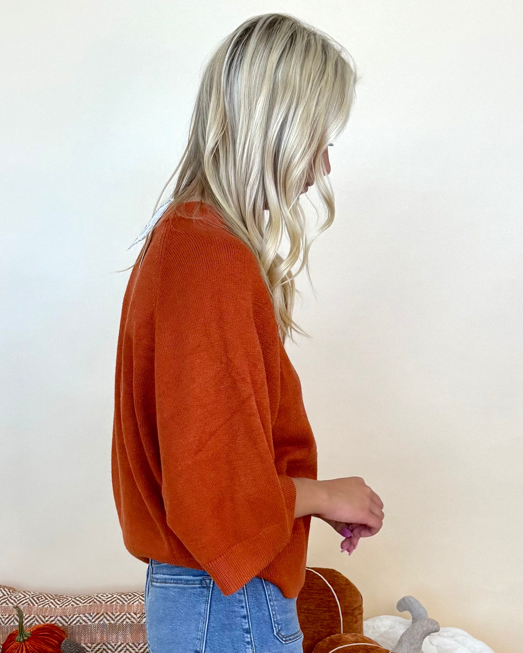 Carefree Moment Rust Drop Shoulder Sweater-Shop-Womens-Boutique-Clothing