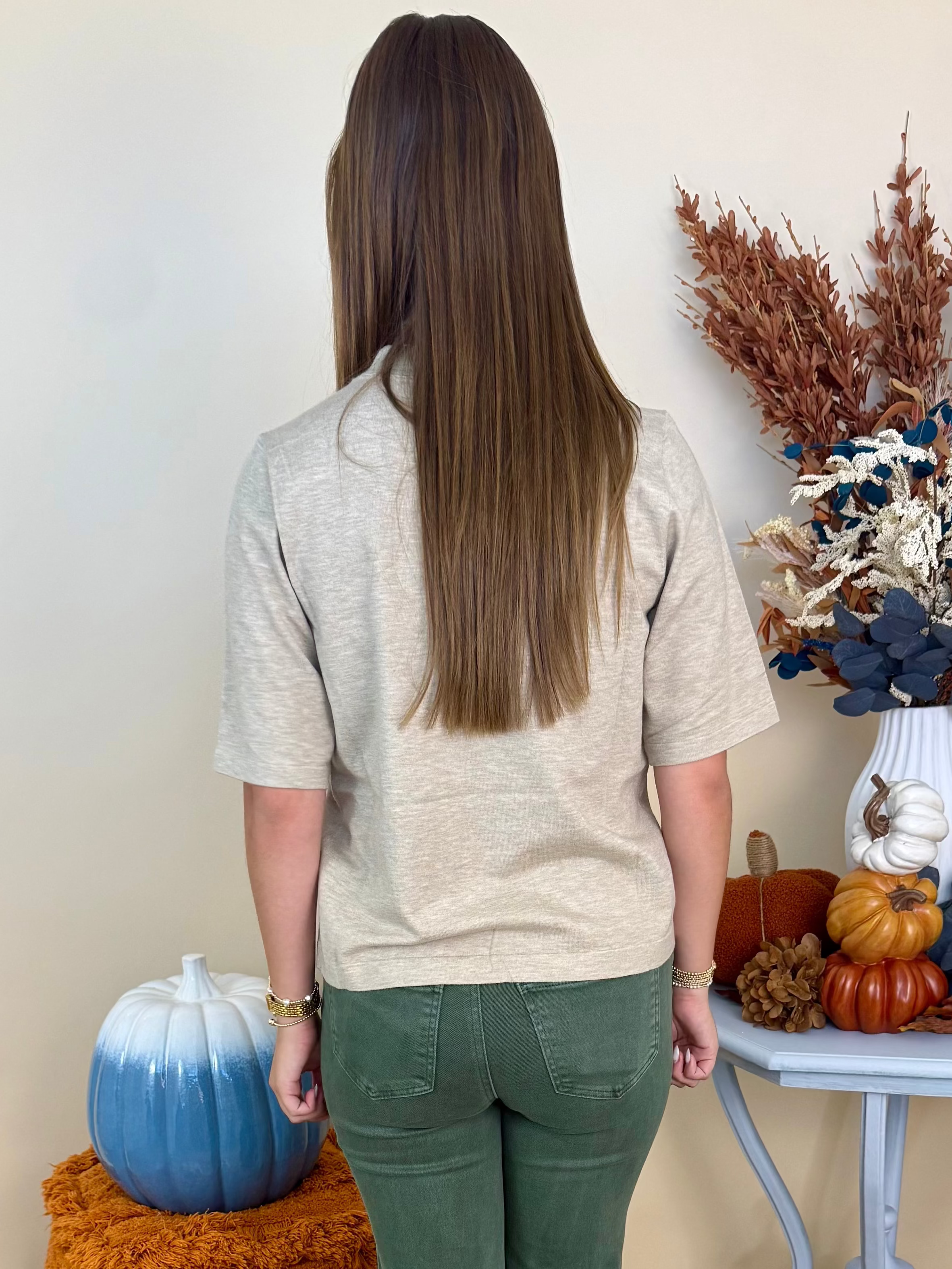 Harvest Honey Oatmeal Round Neck Sweater-Shop-Womens-Boutique-Clothing