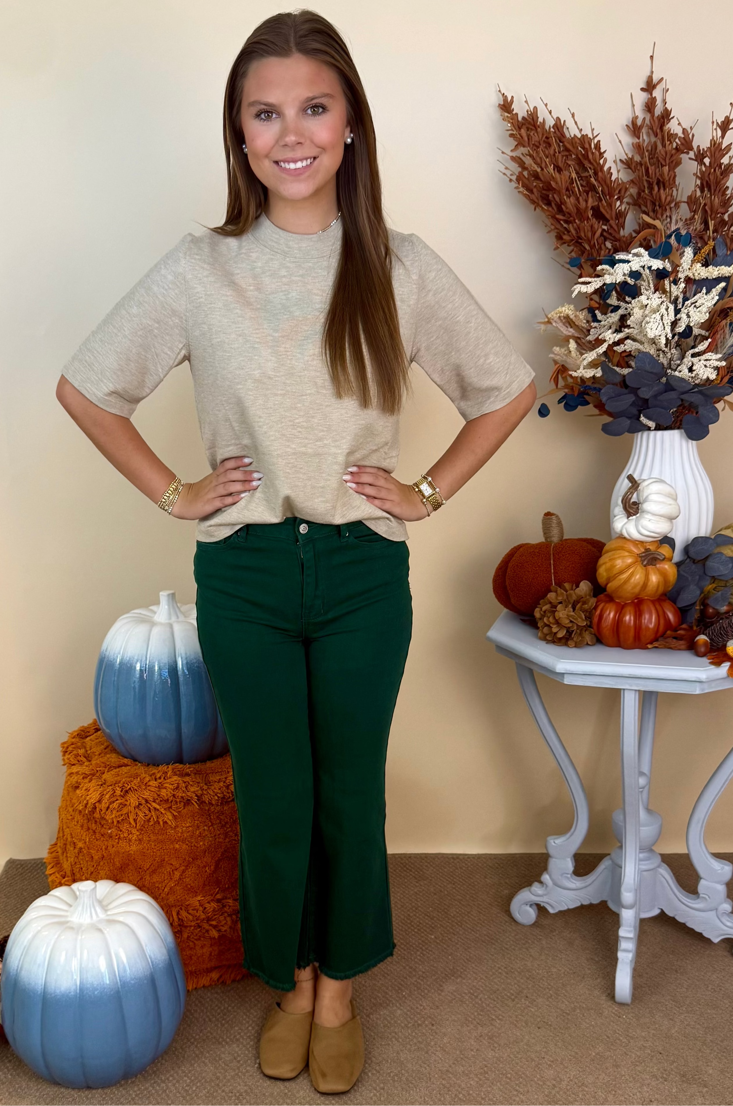 Feeling Close Hunter Frayed Bootcut Pants-Shop-Womens-Boutique-Clothing