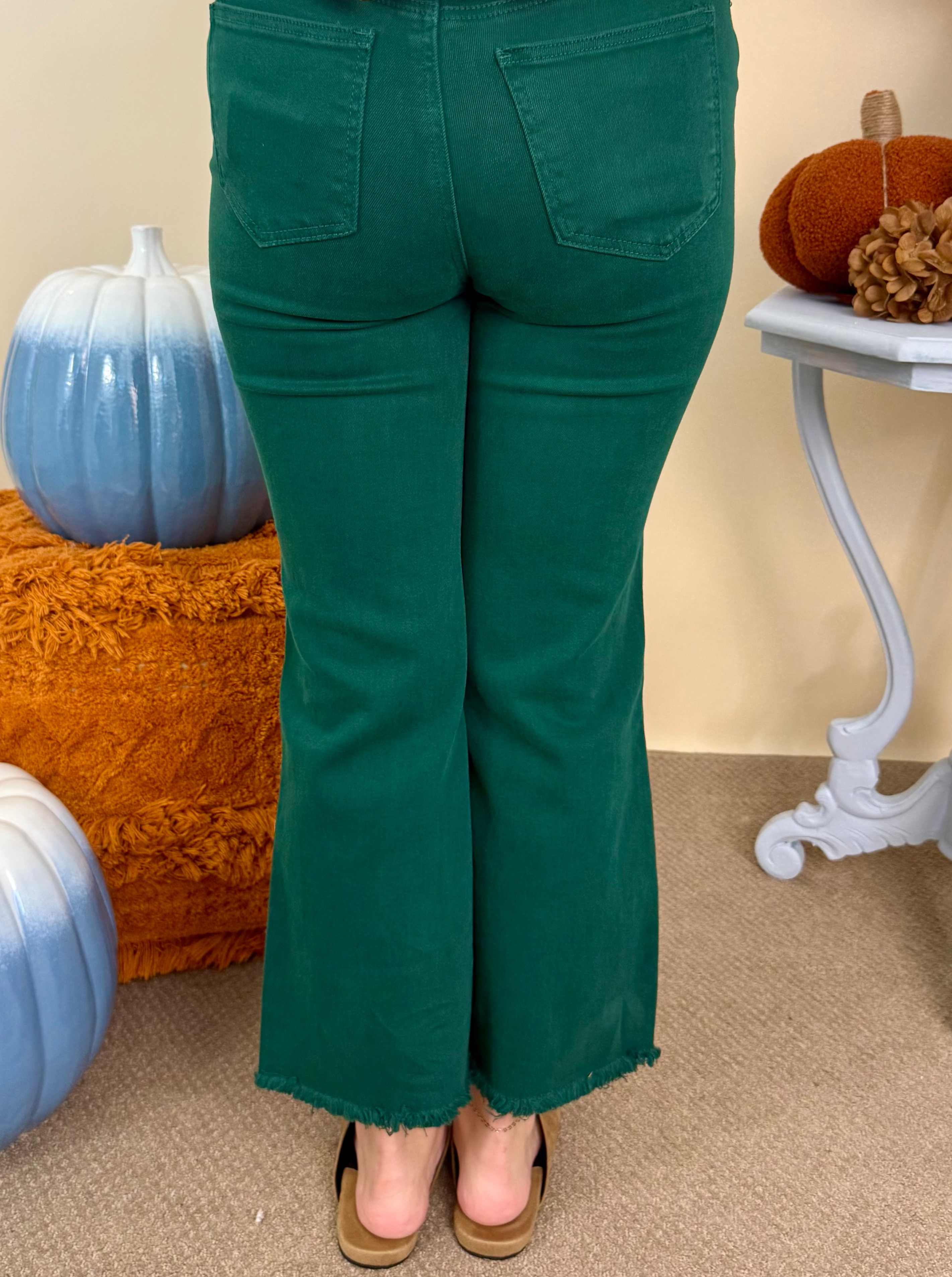 Feeling Close Hunter Frayed Bootcut Pants-Shop-Womens-Boutique-Clothing