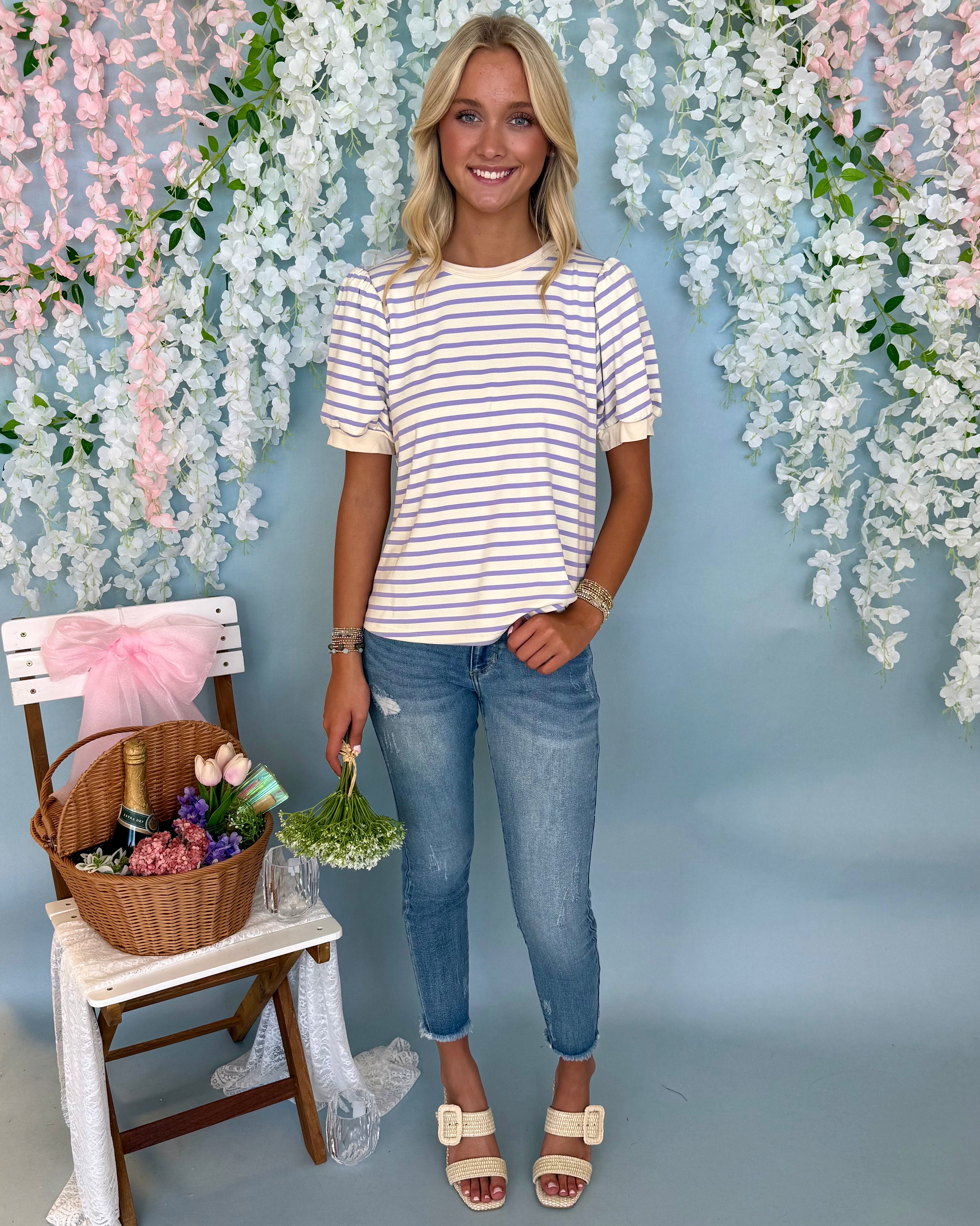 Let It Shine Lavender Striped Top-Shop-Womens-Boutique-Clothing