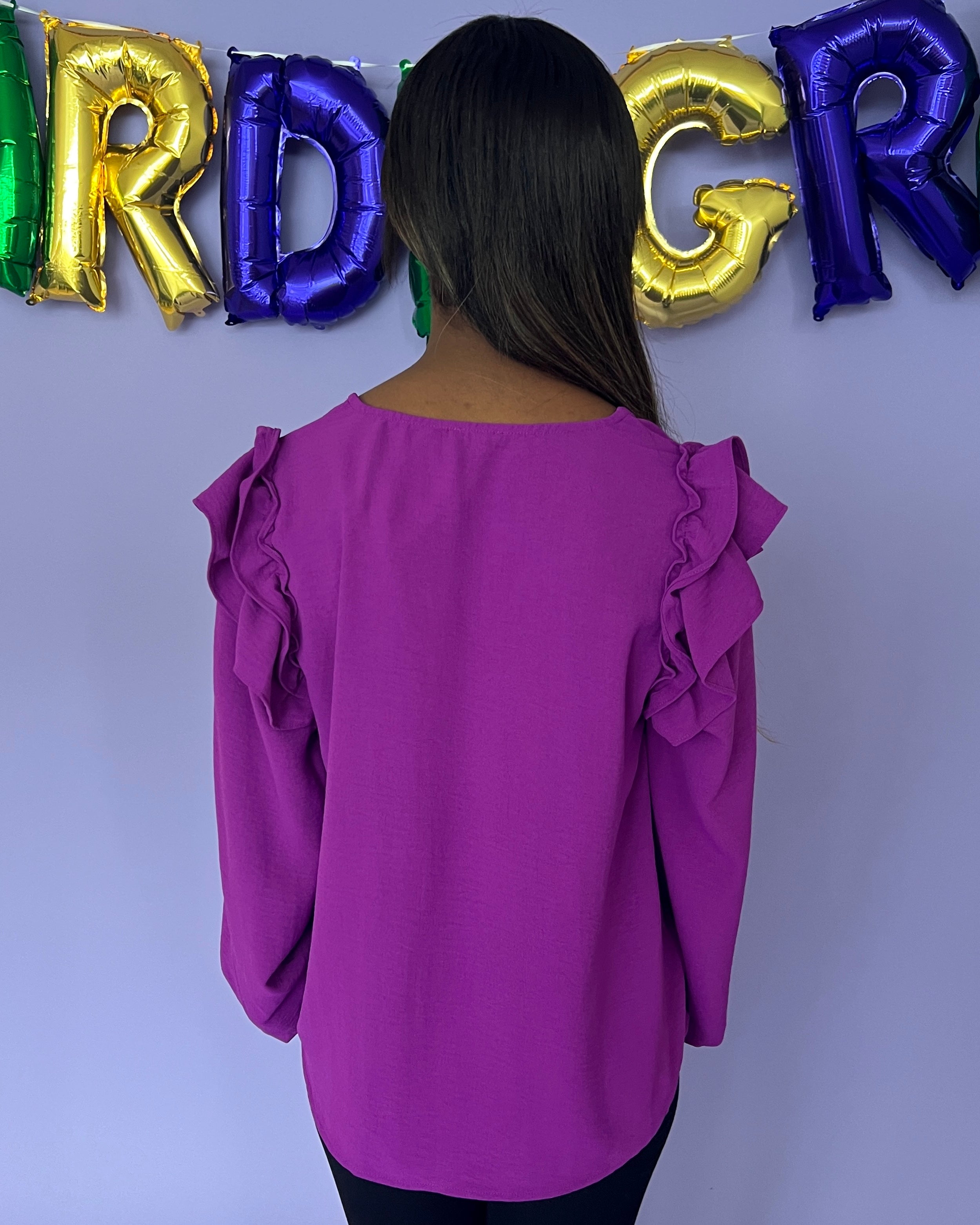 New Ways Purple Ruffle Top-Shop-Womens-Boutique-Clothing