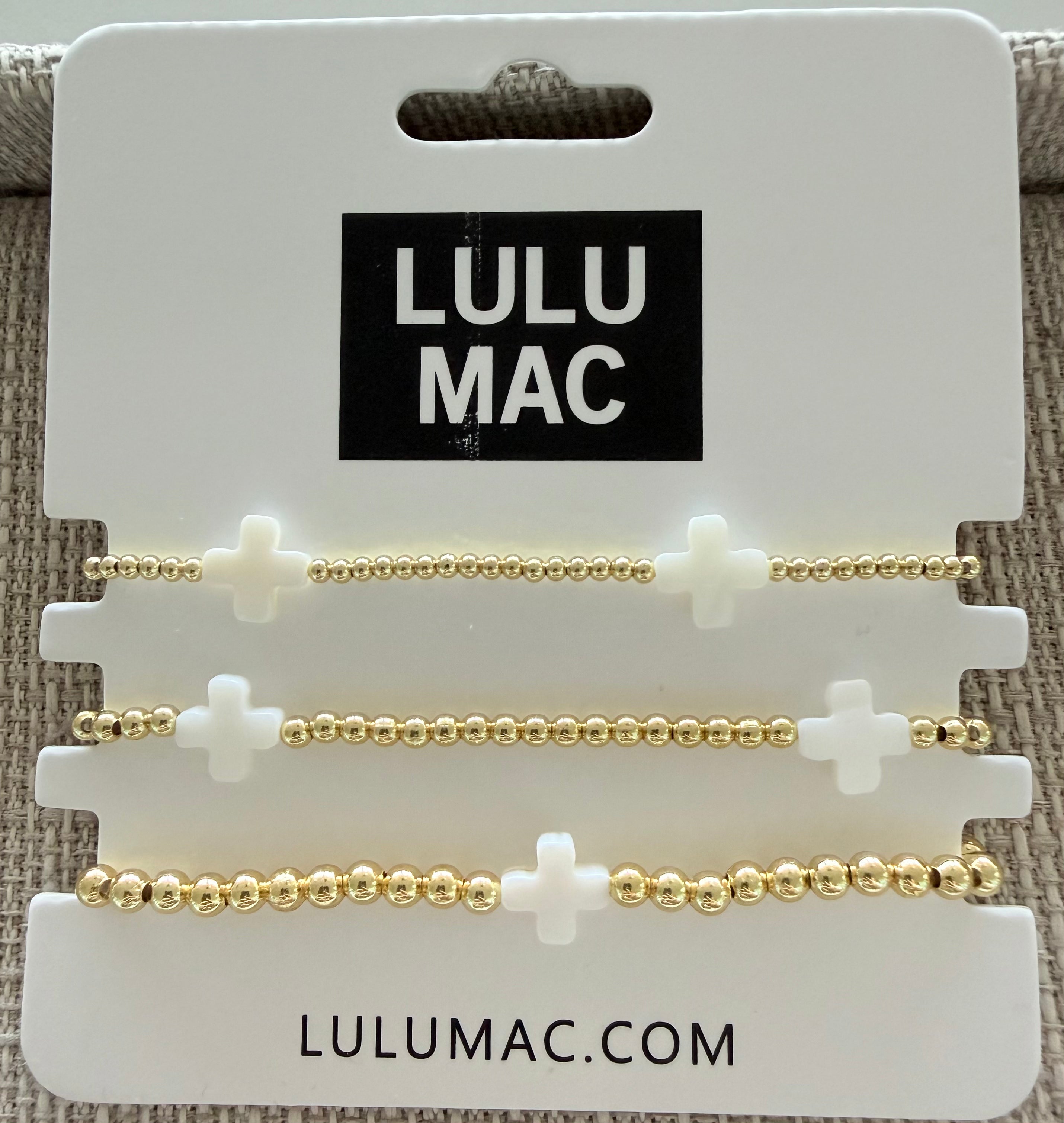LULU Mac White Cross Bracelet Set