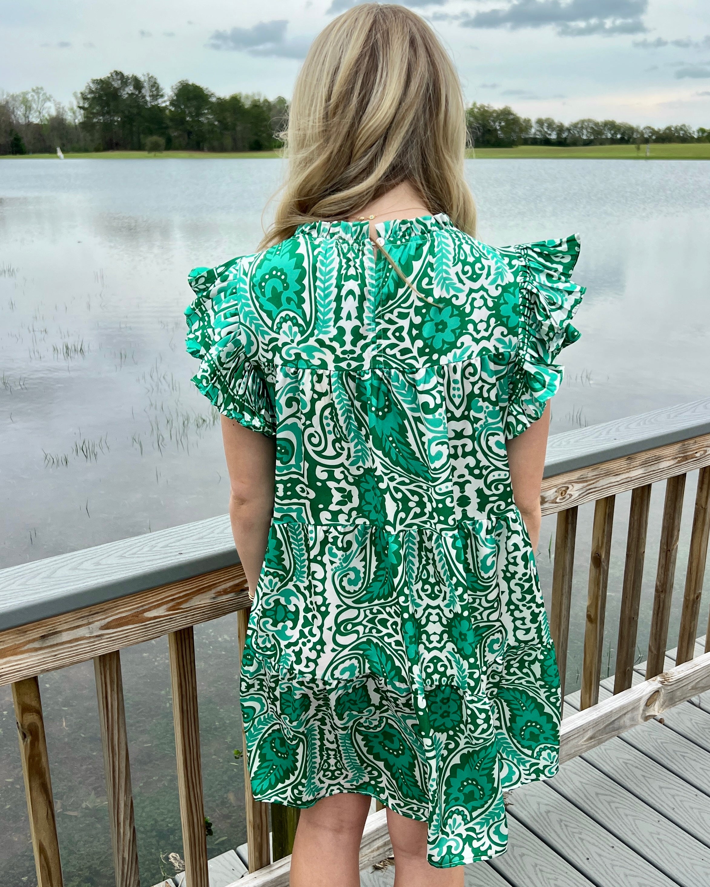 Remember Spring Green Paisley Dress-Shop-Womens-Boutique-Clothing