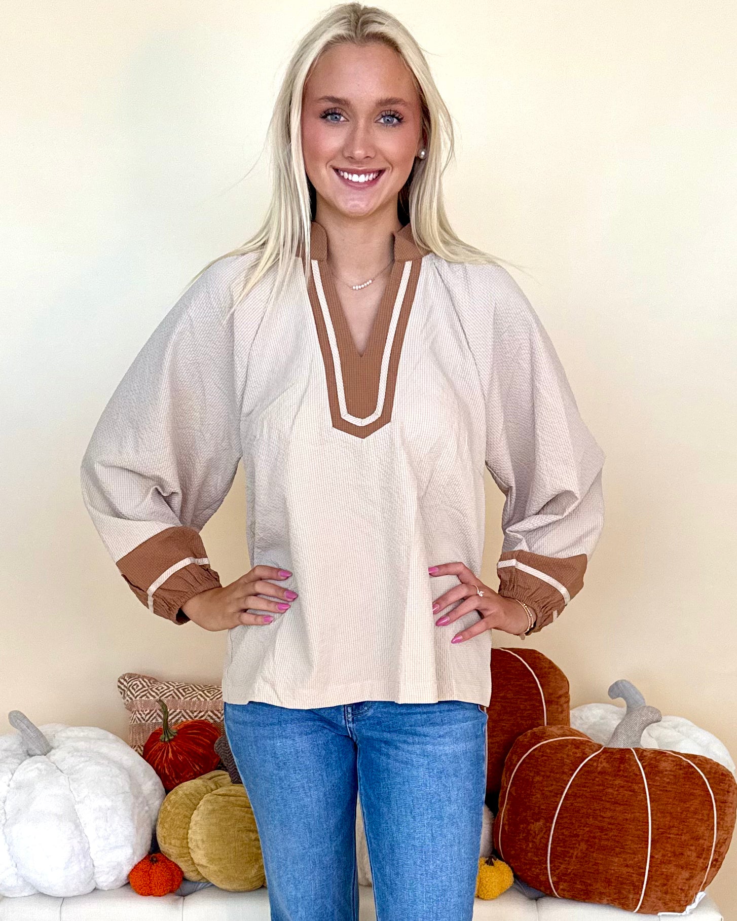 From There Stone Textured Contrast Top-Shop-Womens-Boutique-Clothing