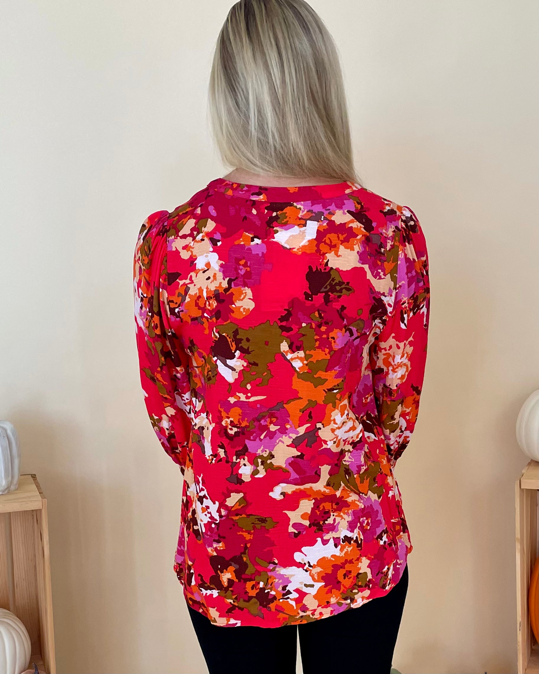 Falling Leaves Multi Floral Top-Shop-Womens-Boutique-Clothing