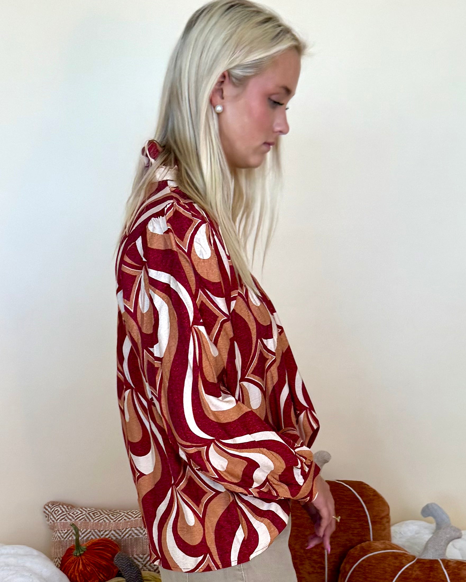 Sweet To Me Red Geometrical Top-Shop-Womens-Boutique-Clothing