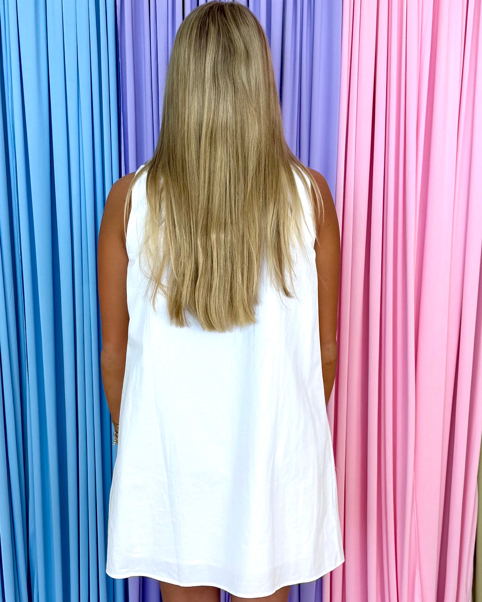 Be By You Off White Pintuck Tie Dress-Shop-Womens-Boutique-Clothing